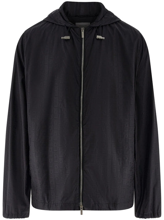 Gancini-jacquard rain jacket