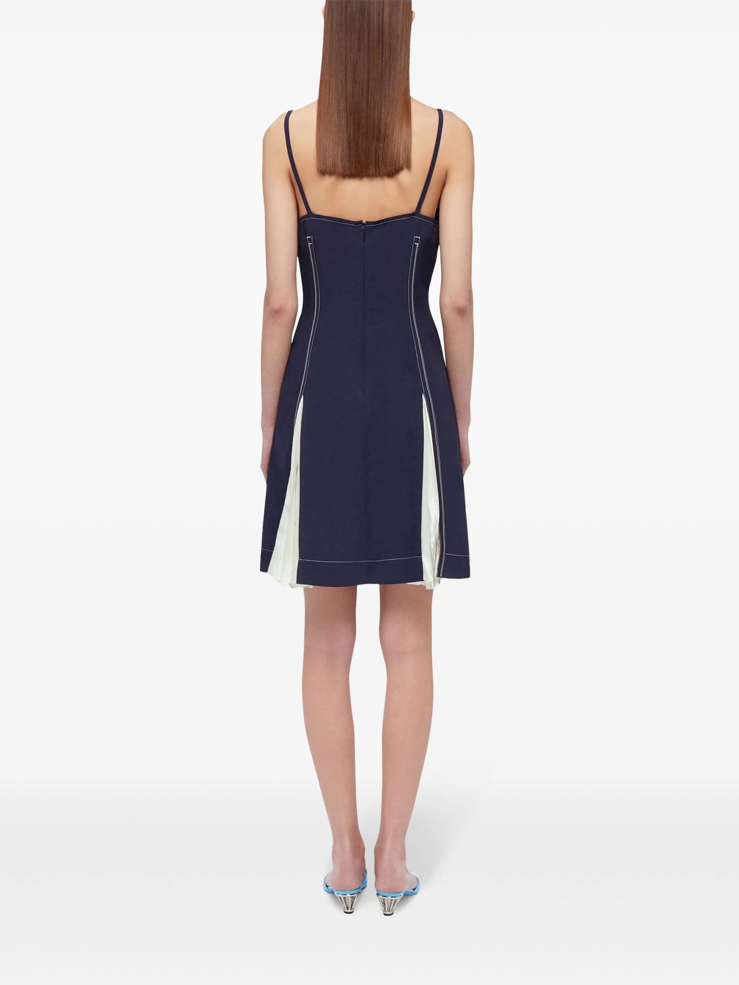 satin-inlay minidress