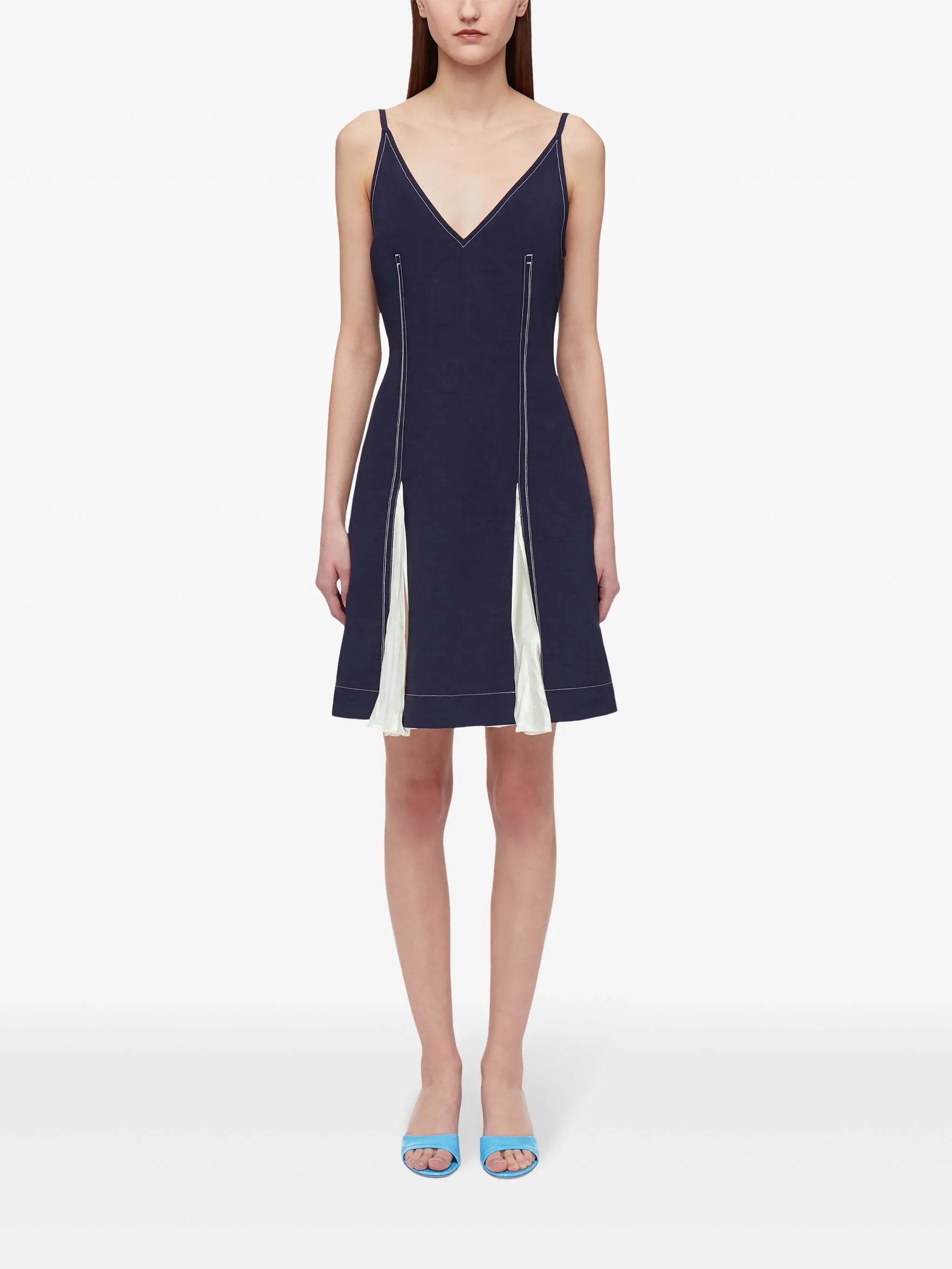 satin-inlay minidress