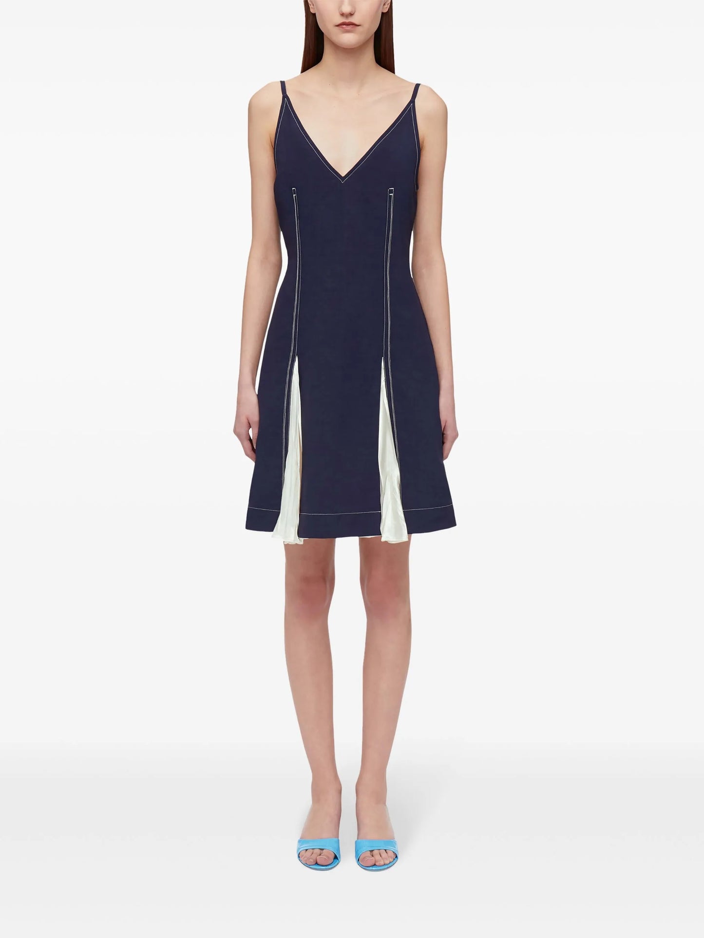 satin-inlay minidress