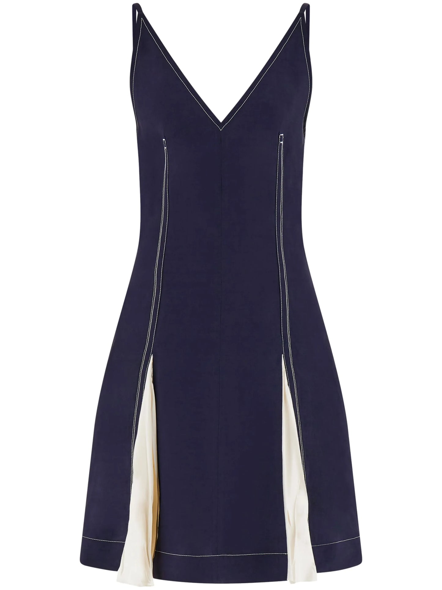 satin-inlay minidress