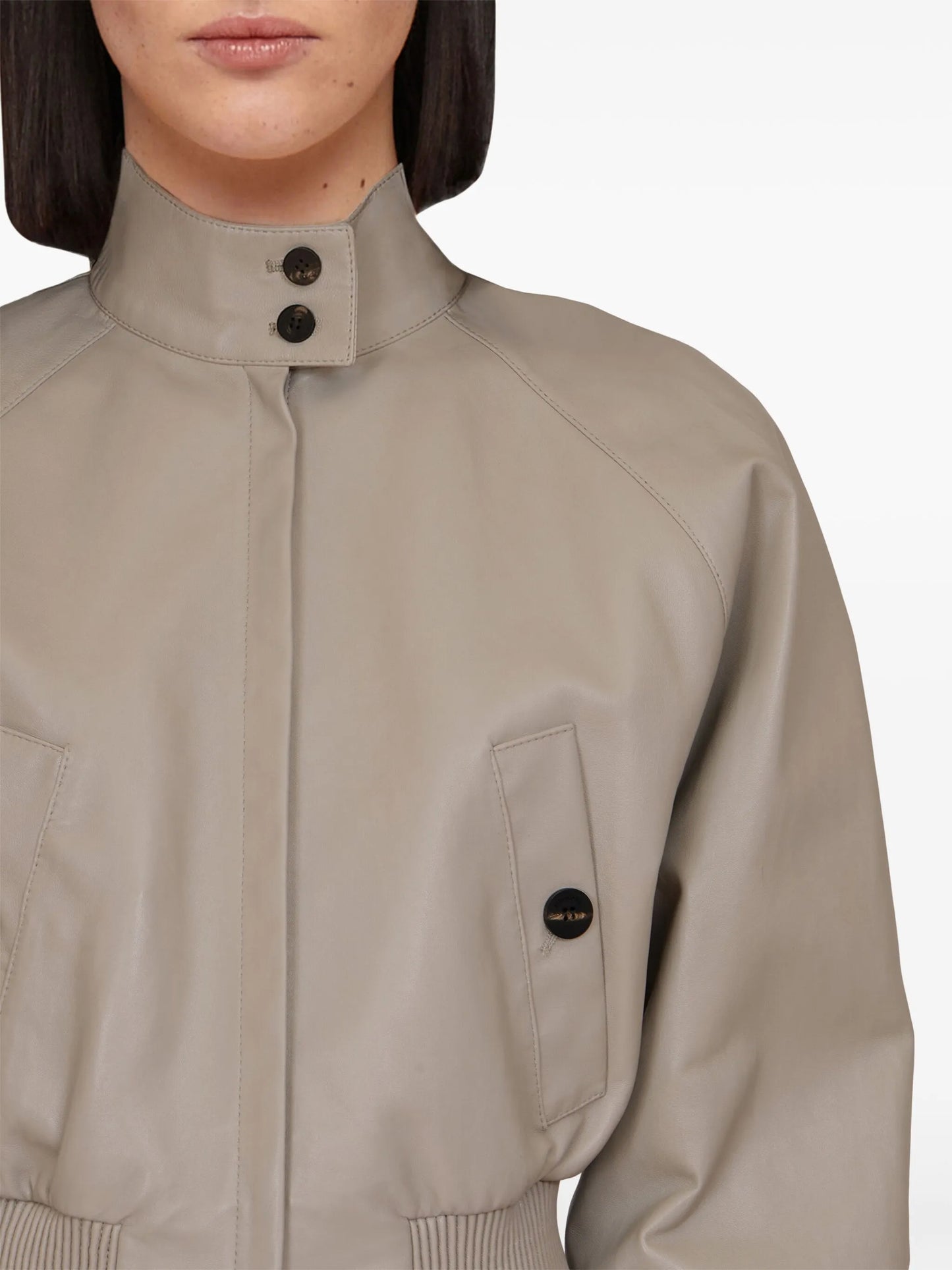 cropped nappa bomber jacket
