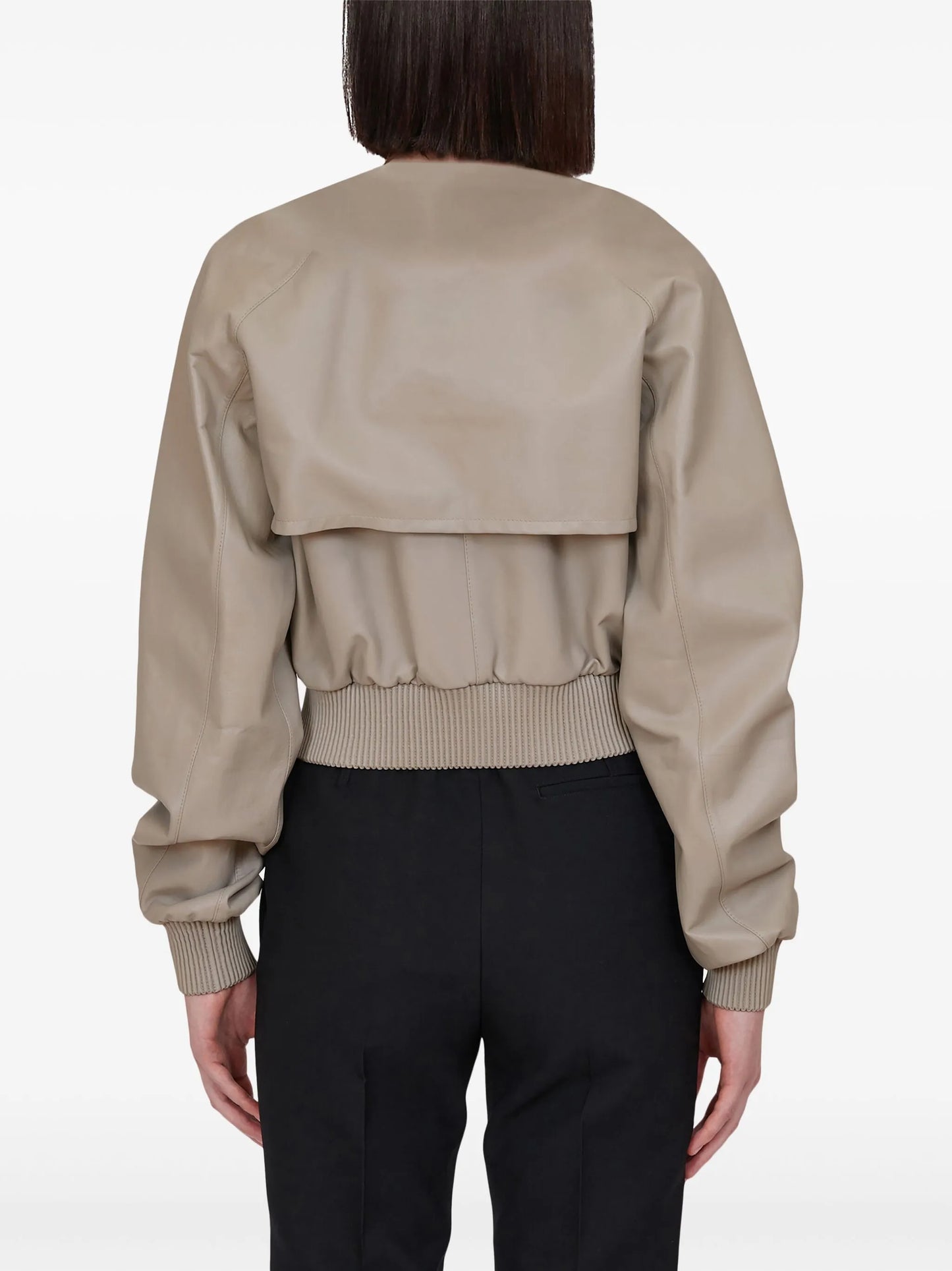 cropped nappa bomber jacket