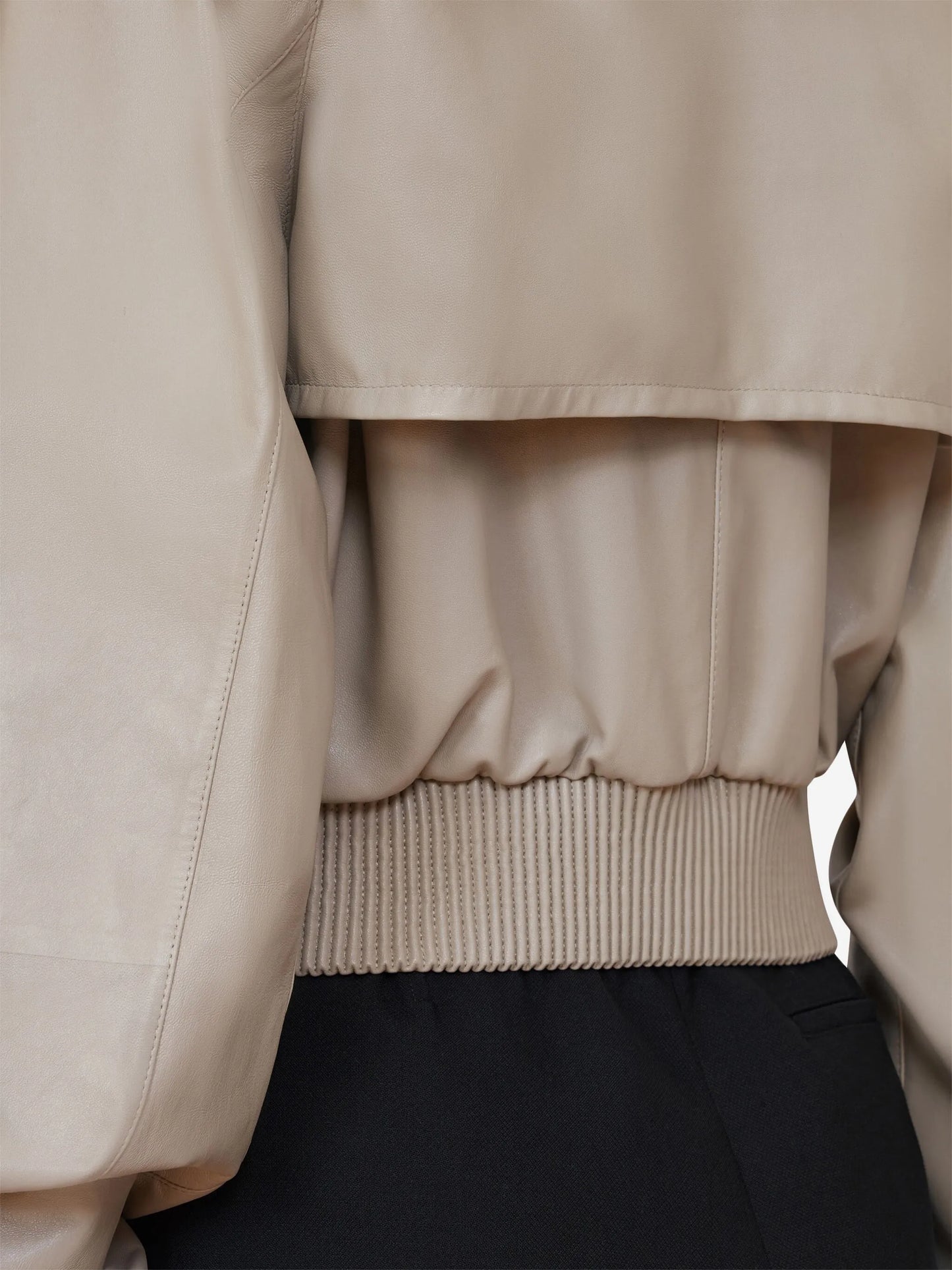 cropped nappa bomber jacket