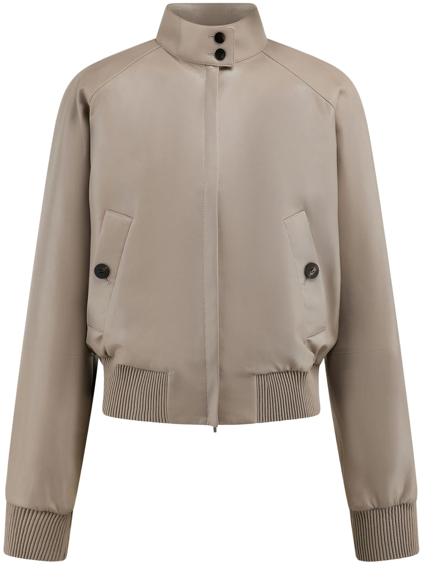 cropped nappa bomber jacket
