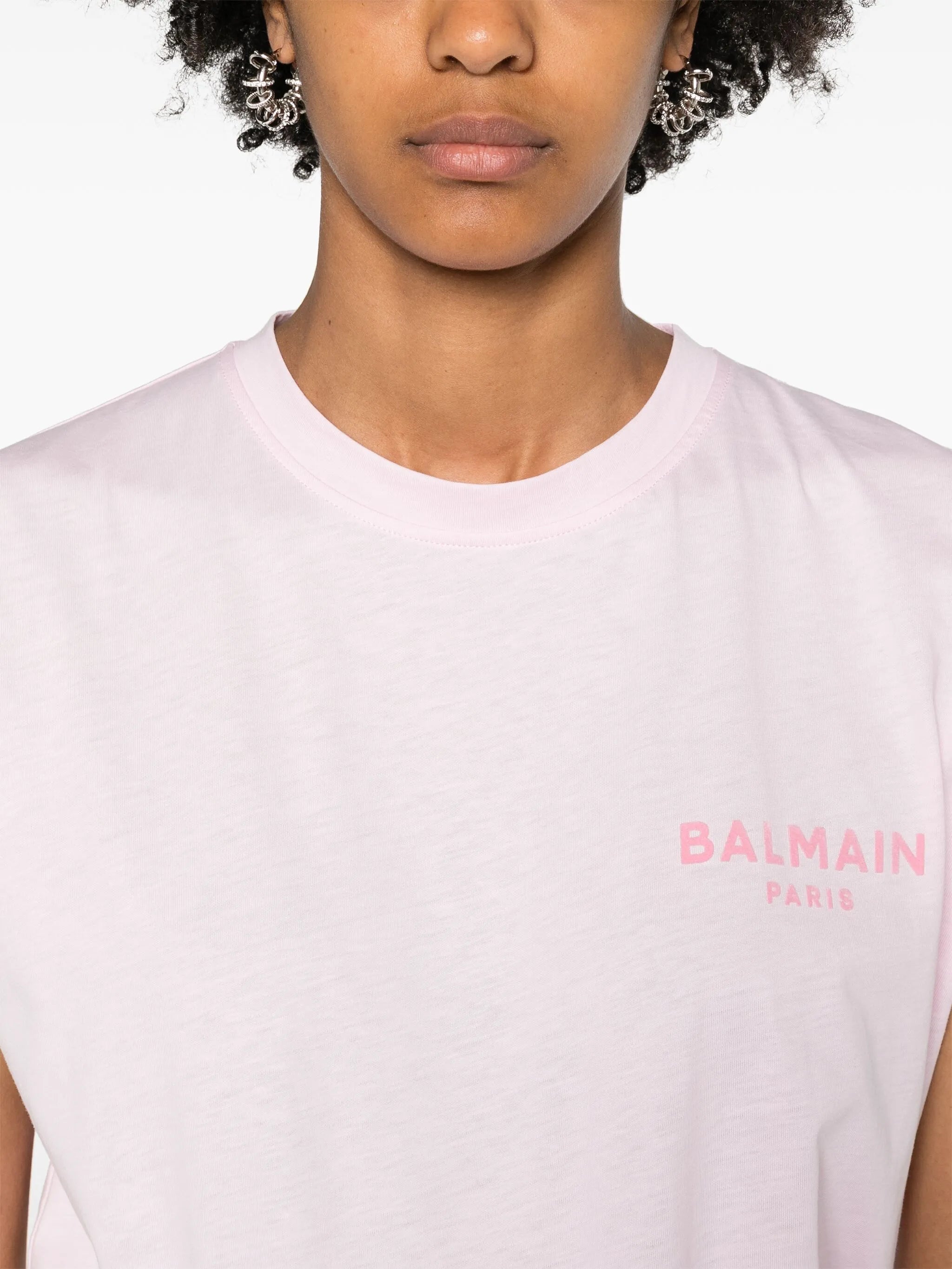 flocked-logo cotton T-shirt