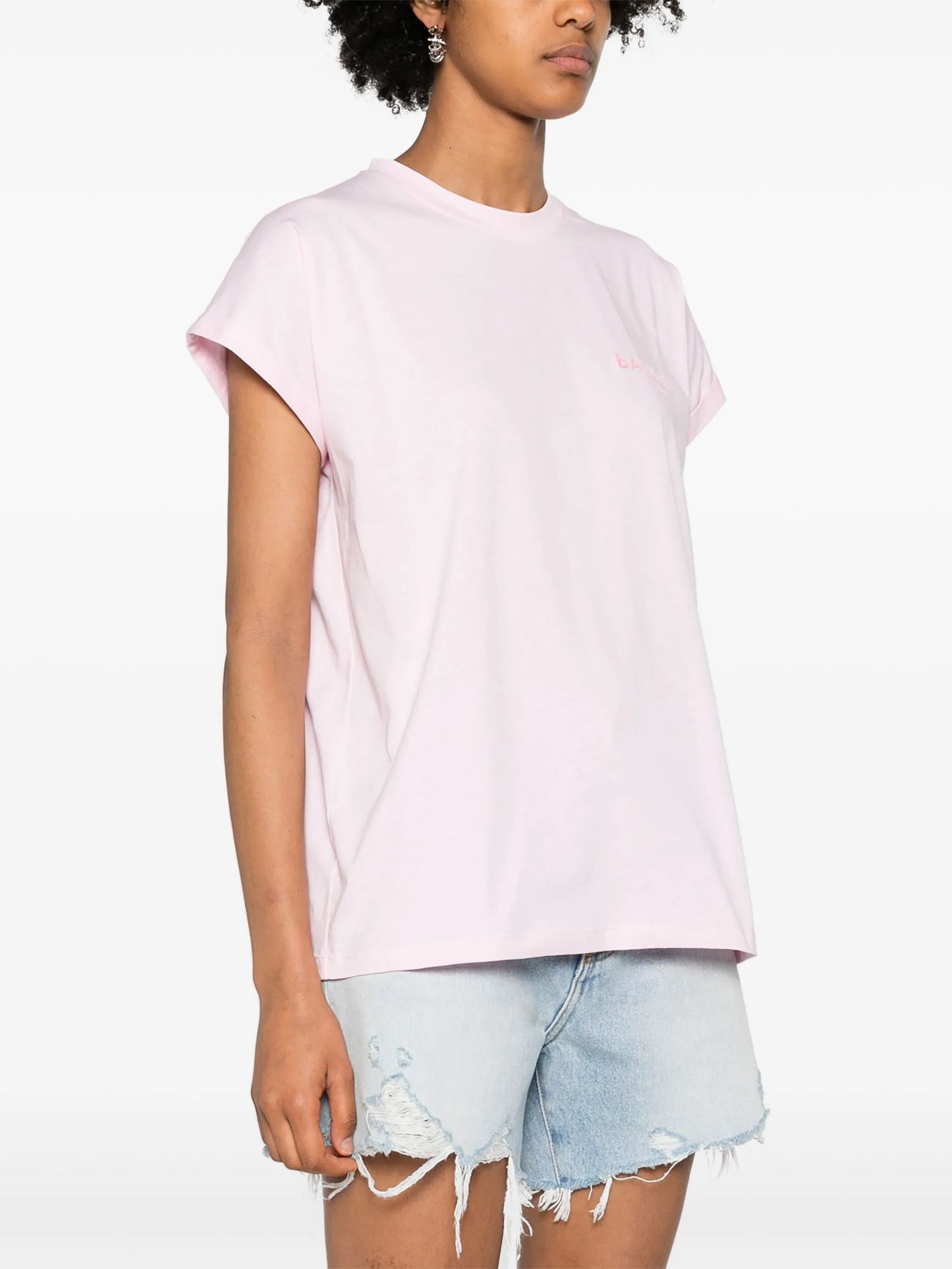 flocked-logo cotton T-shirt