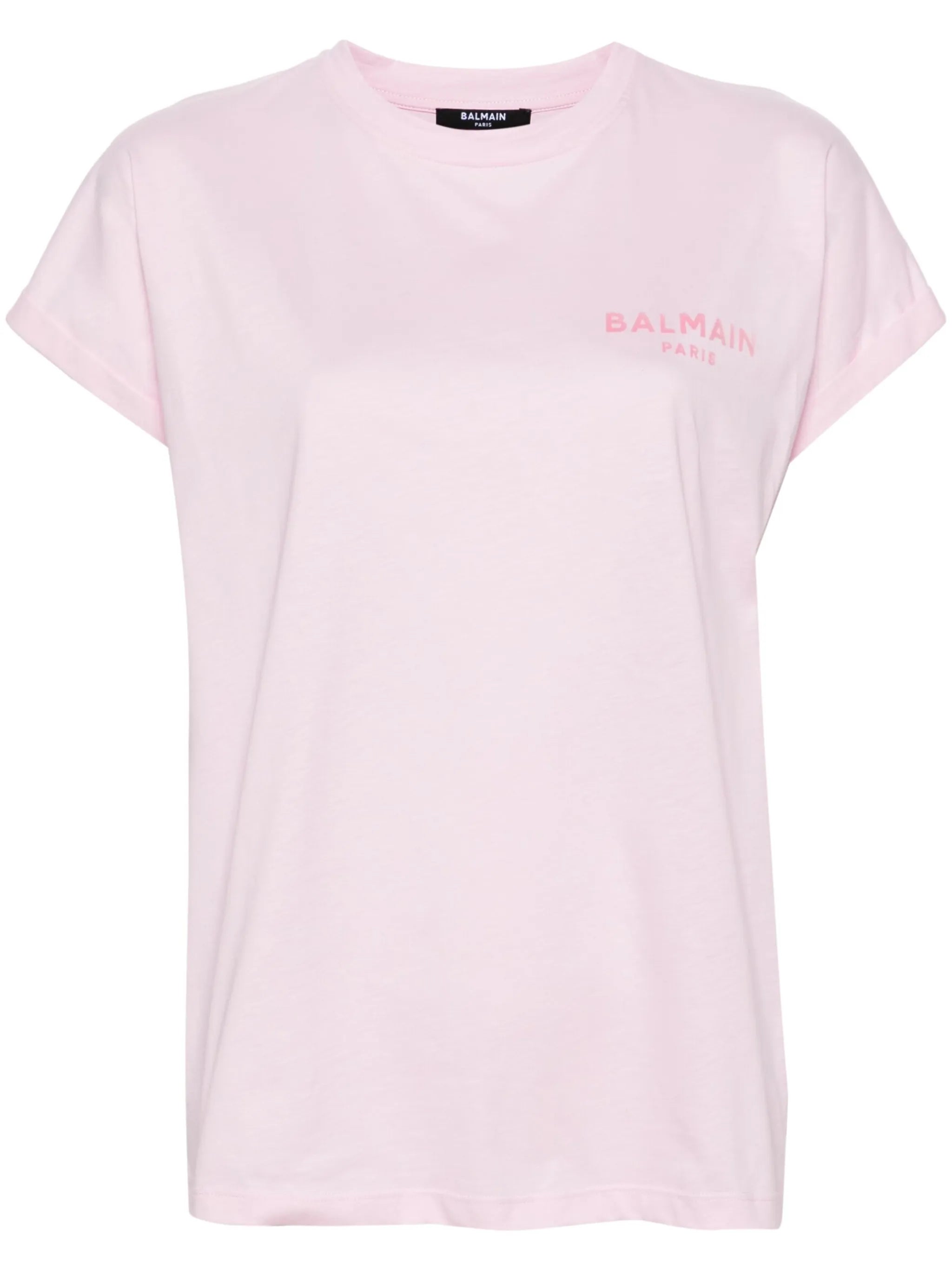 flocked-logo cotton T-shirt