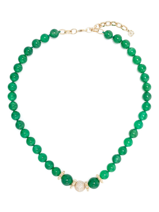 14kt yellow gold Scallop Rondelle beaded necklace