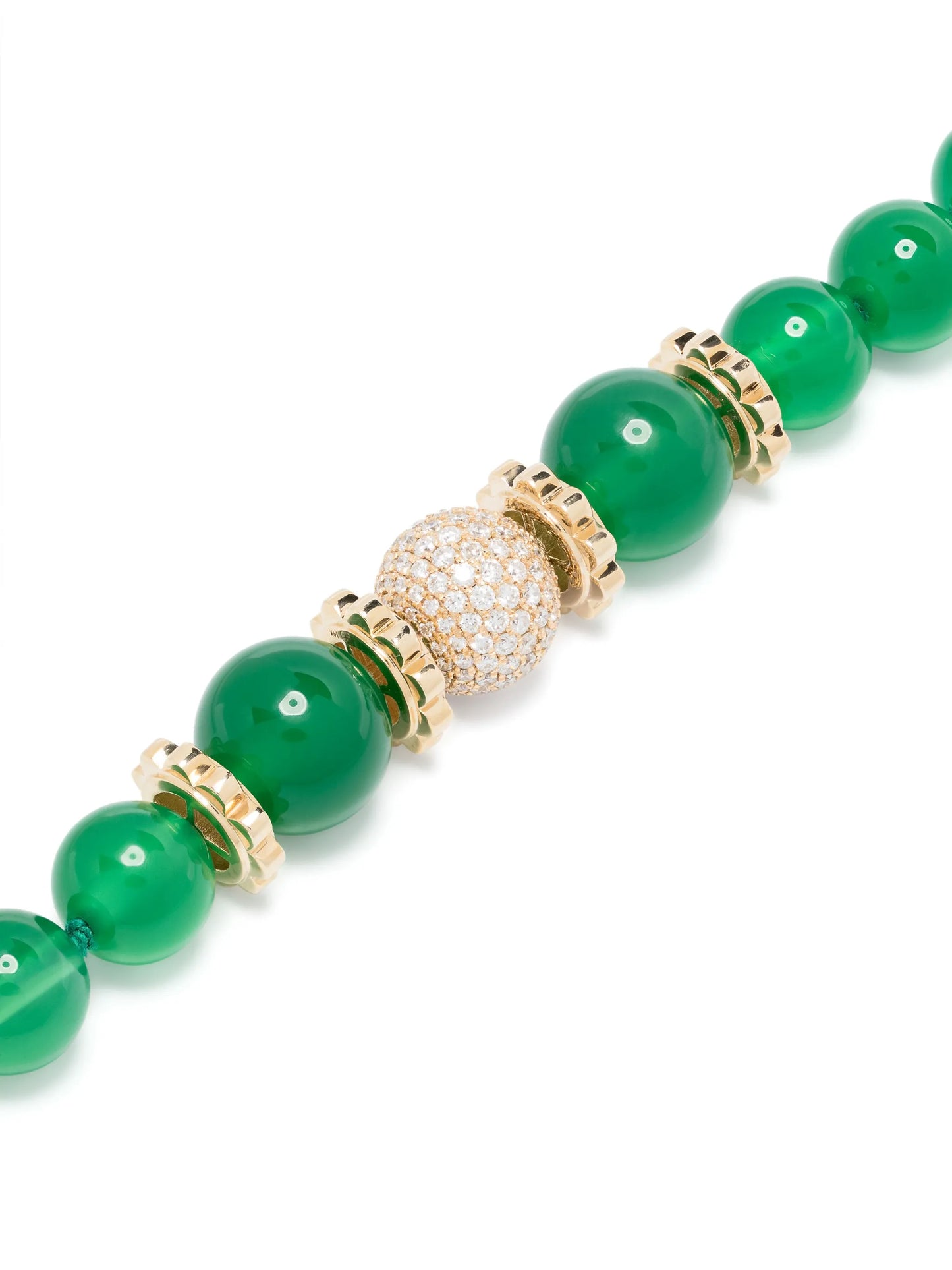 14kt yellow gold Scallop Rondelle beaded necklace