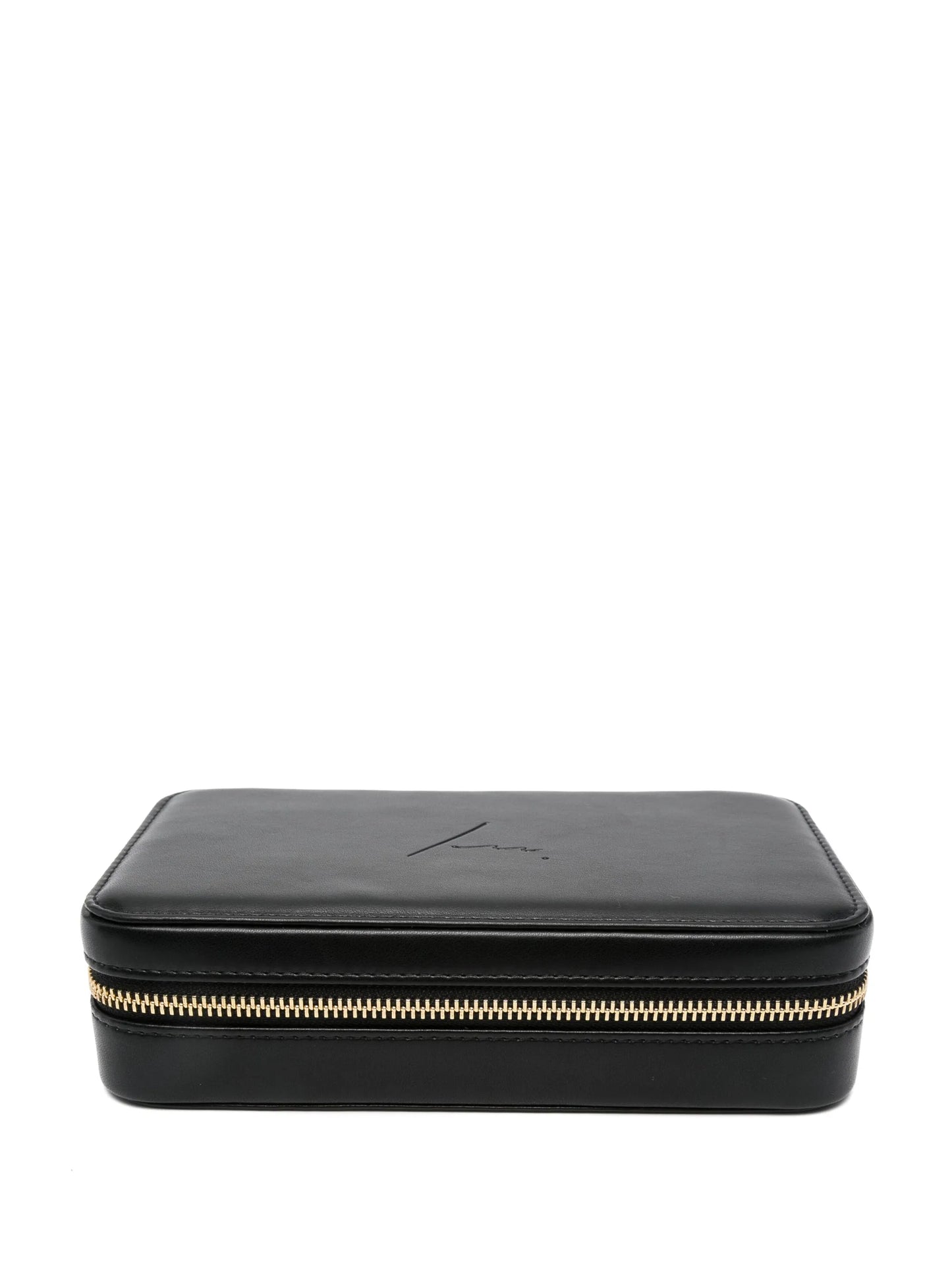 logo-debossed leather jewelry box (21cm x 12cm))