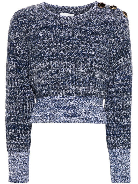 mélange-effect wool jumper