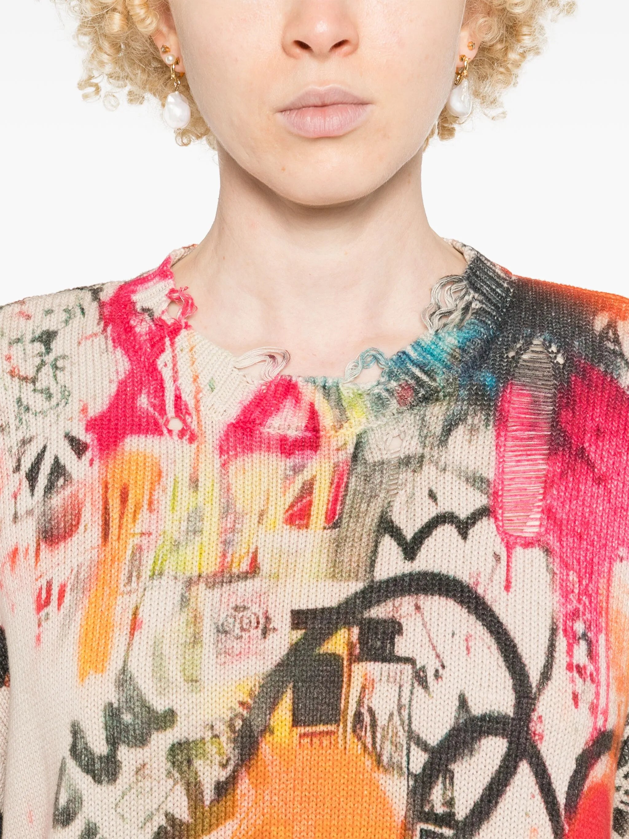 printed boyfriend sweater