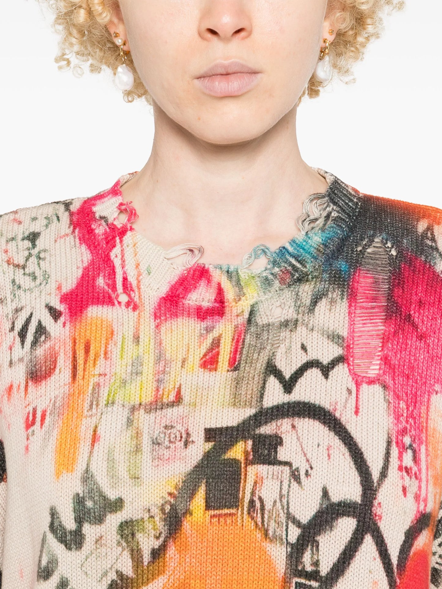 printed boyfriend sweater