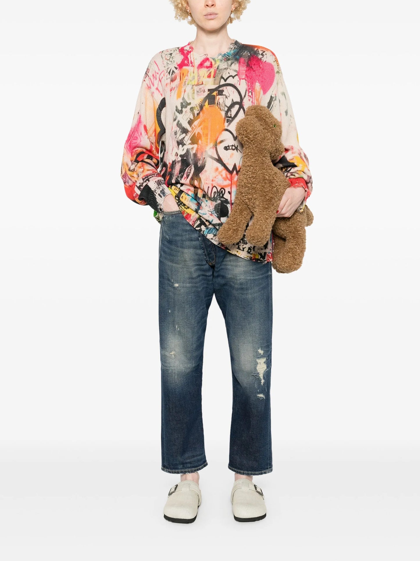 printed boyfriend sweater