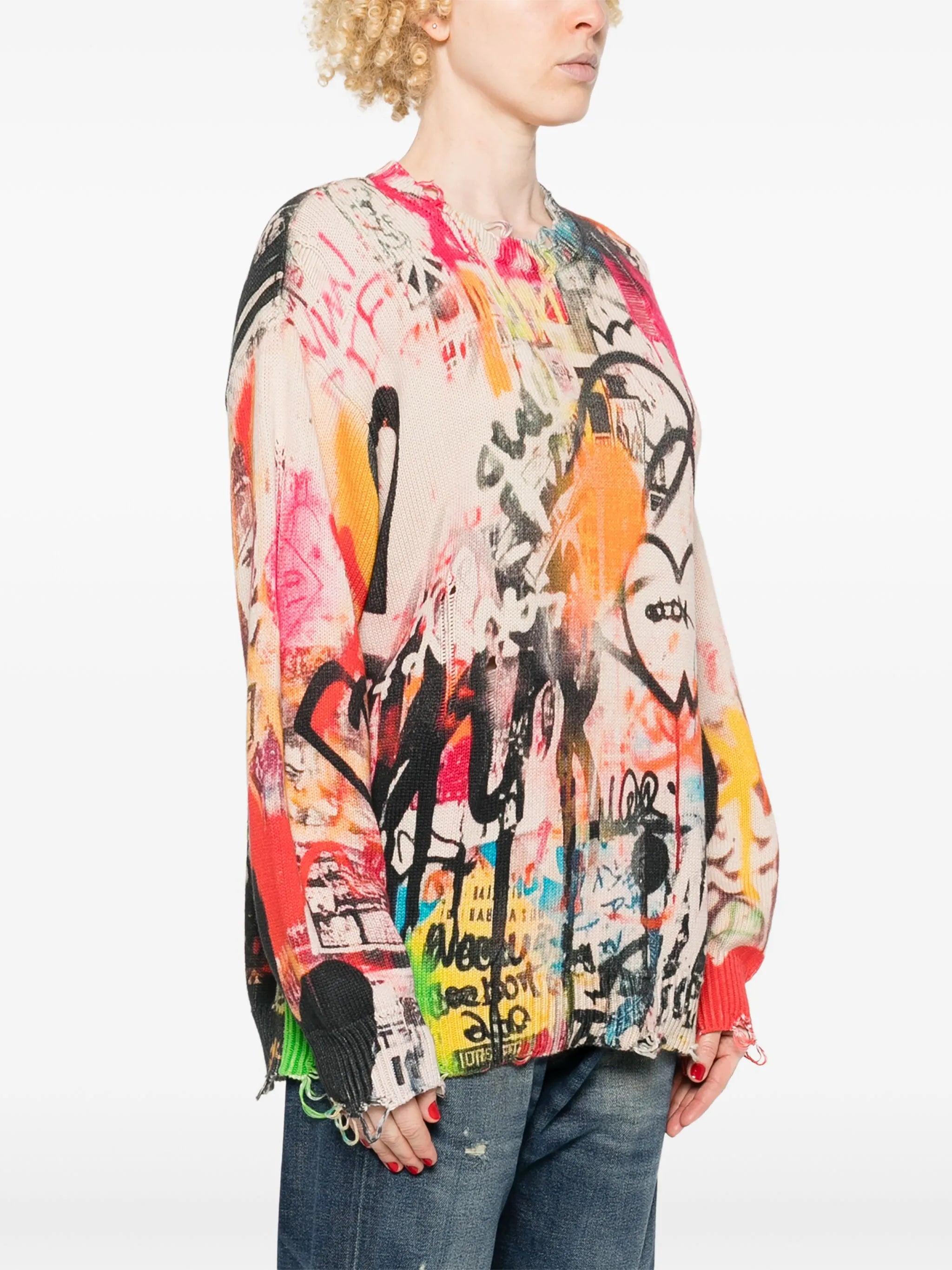 printed boyfriend sweater