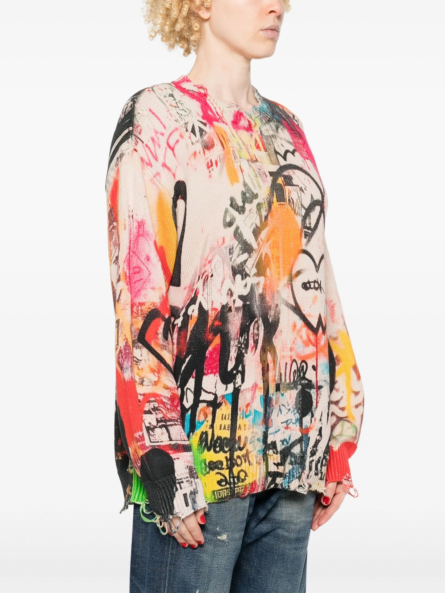 printed boyfriend sweater