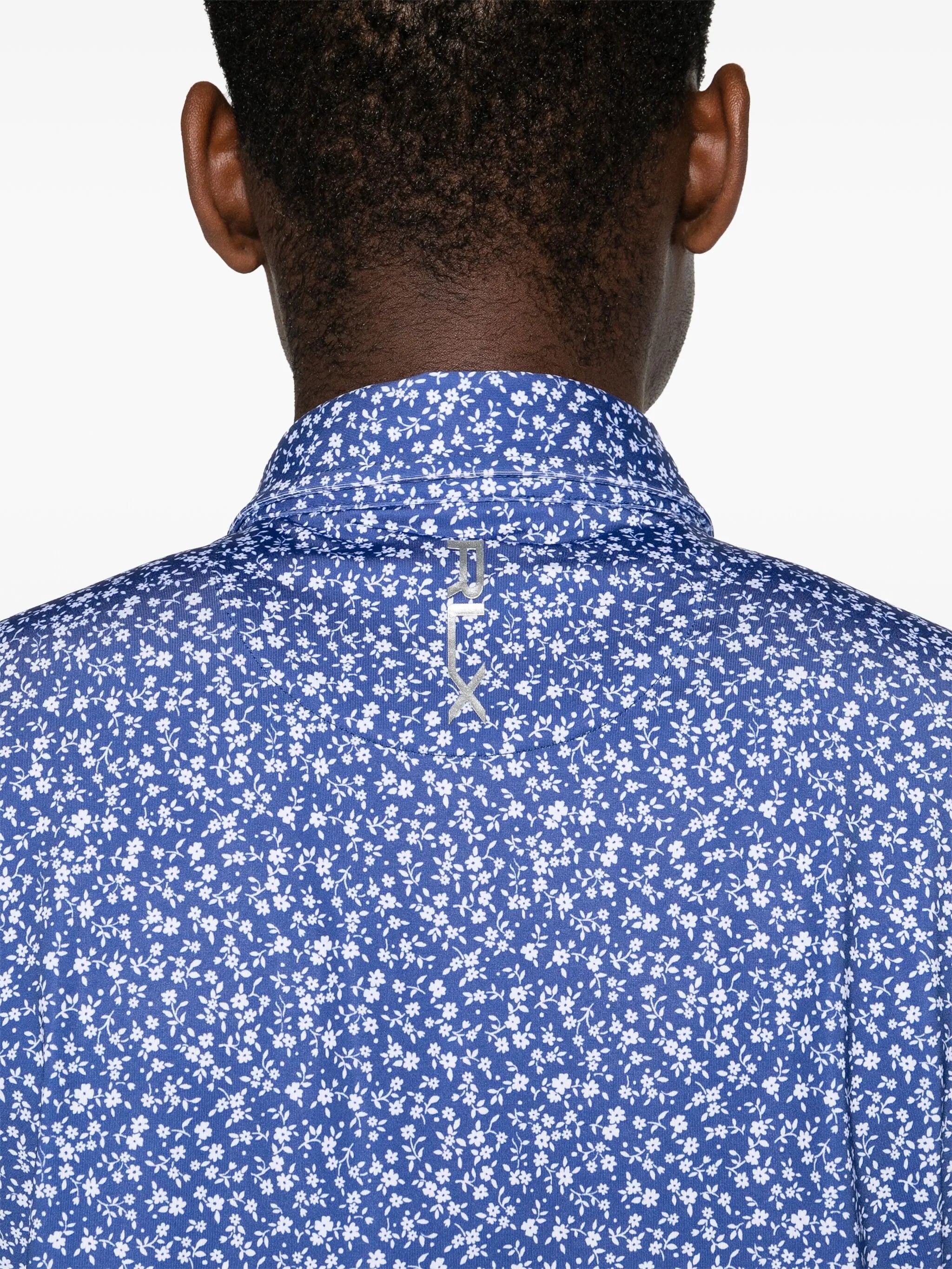 floral-print polo shirt