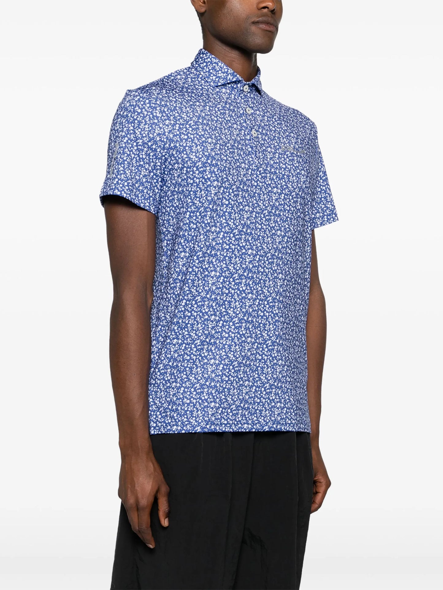 floral-print polo shirt
