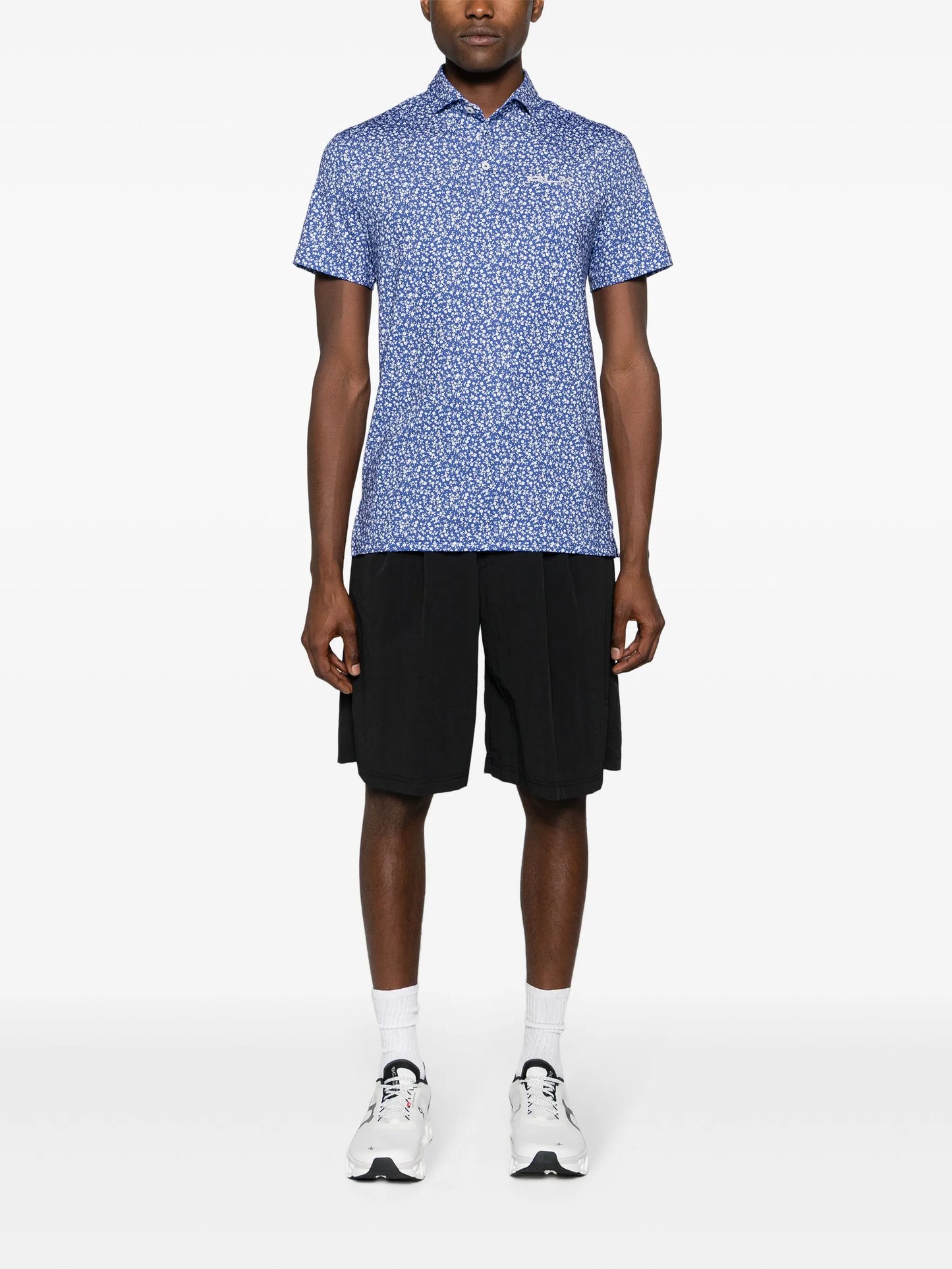 floral-print polo shirt
