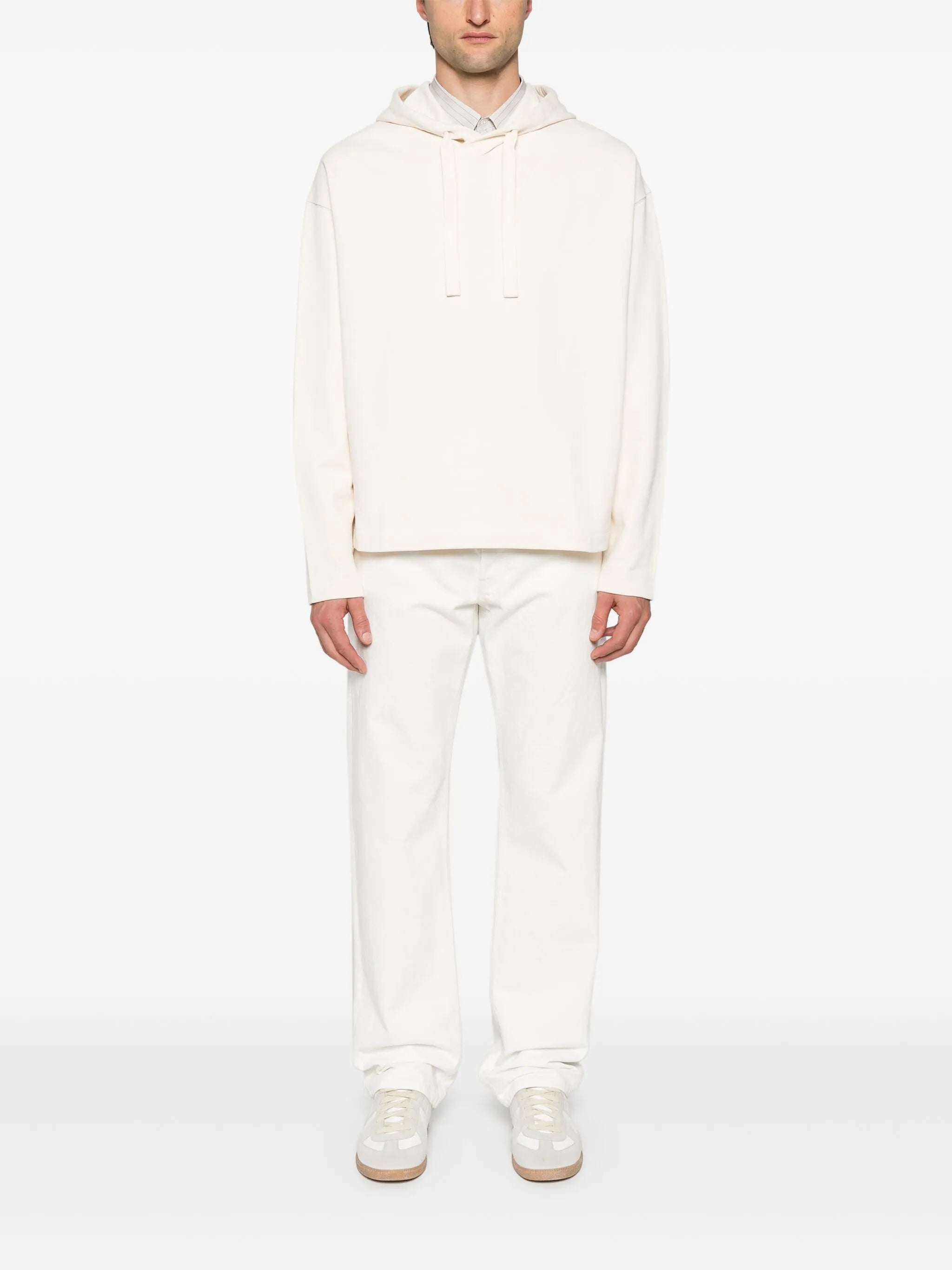 plain drop-shoulder hoodie