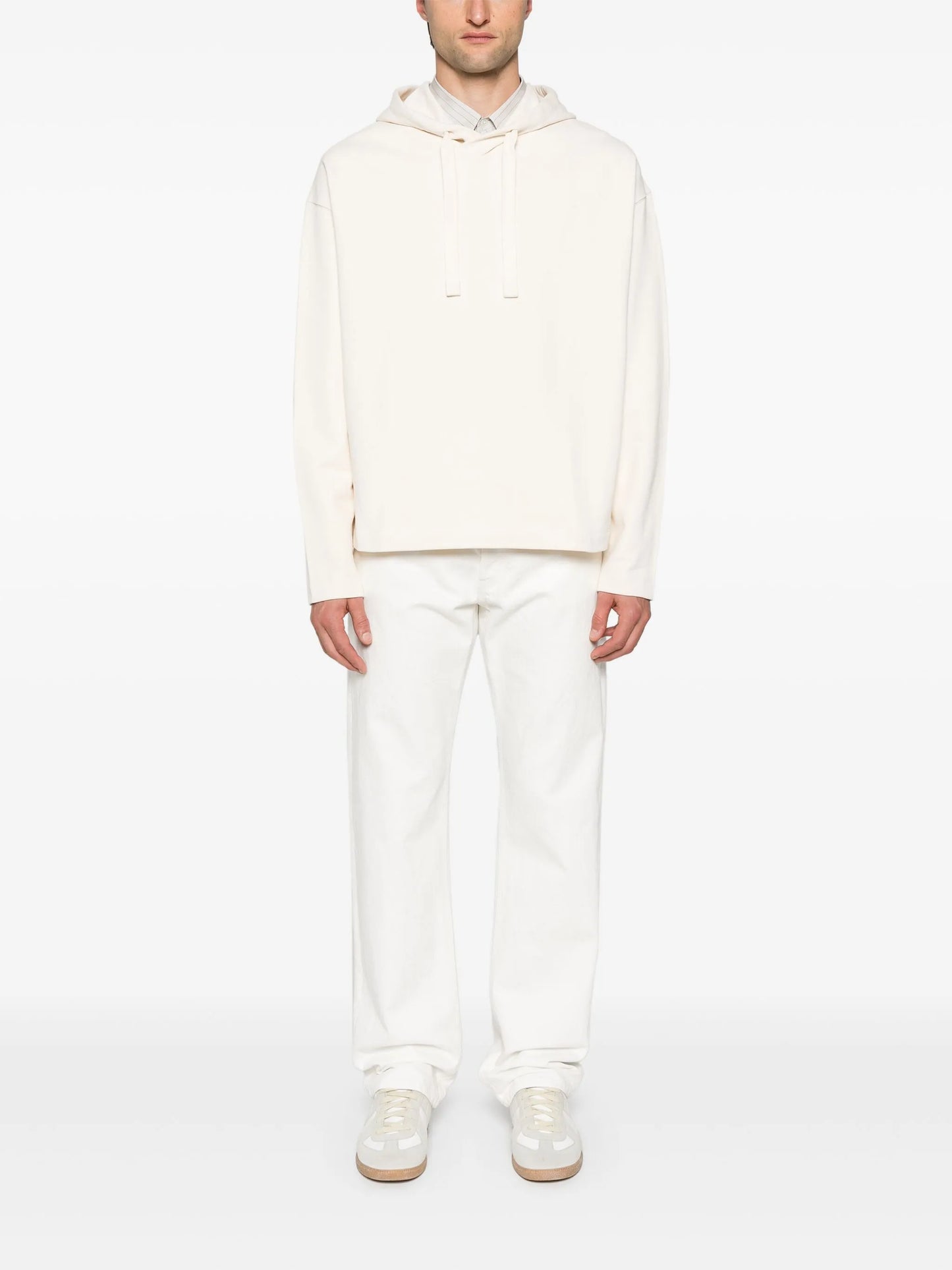 plain drop-shoulder hoodie