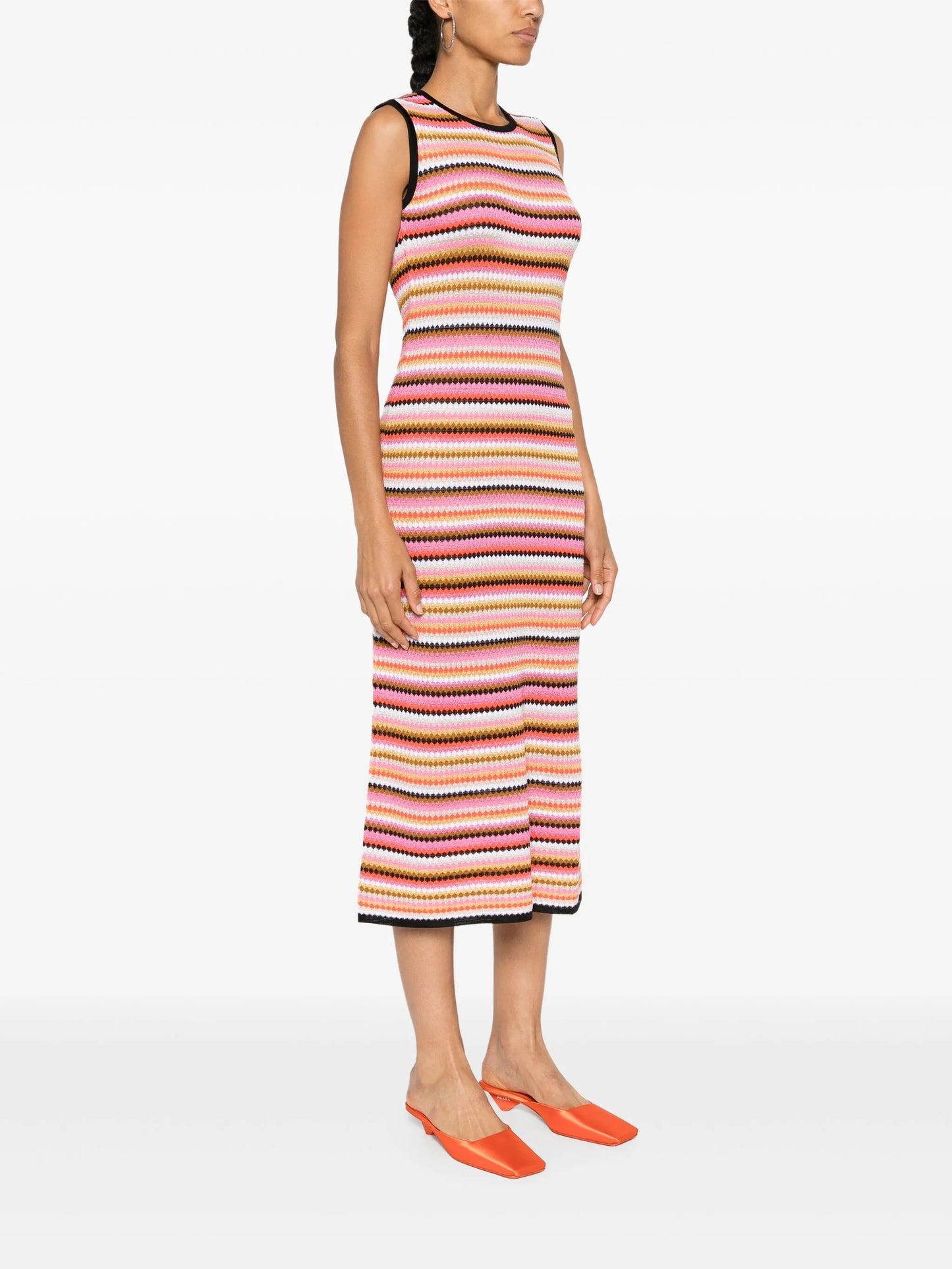 striped midi dress