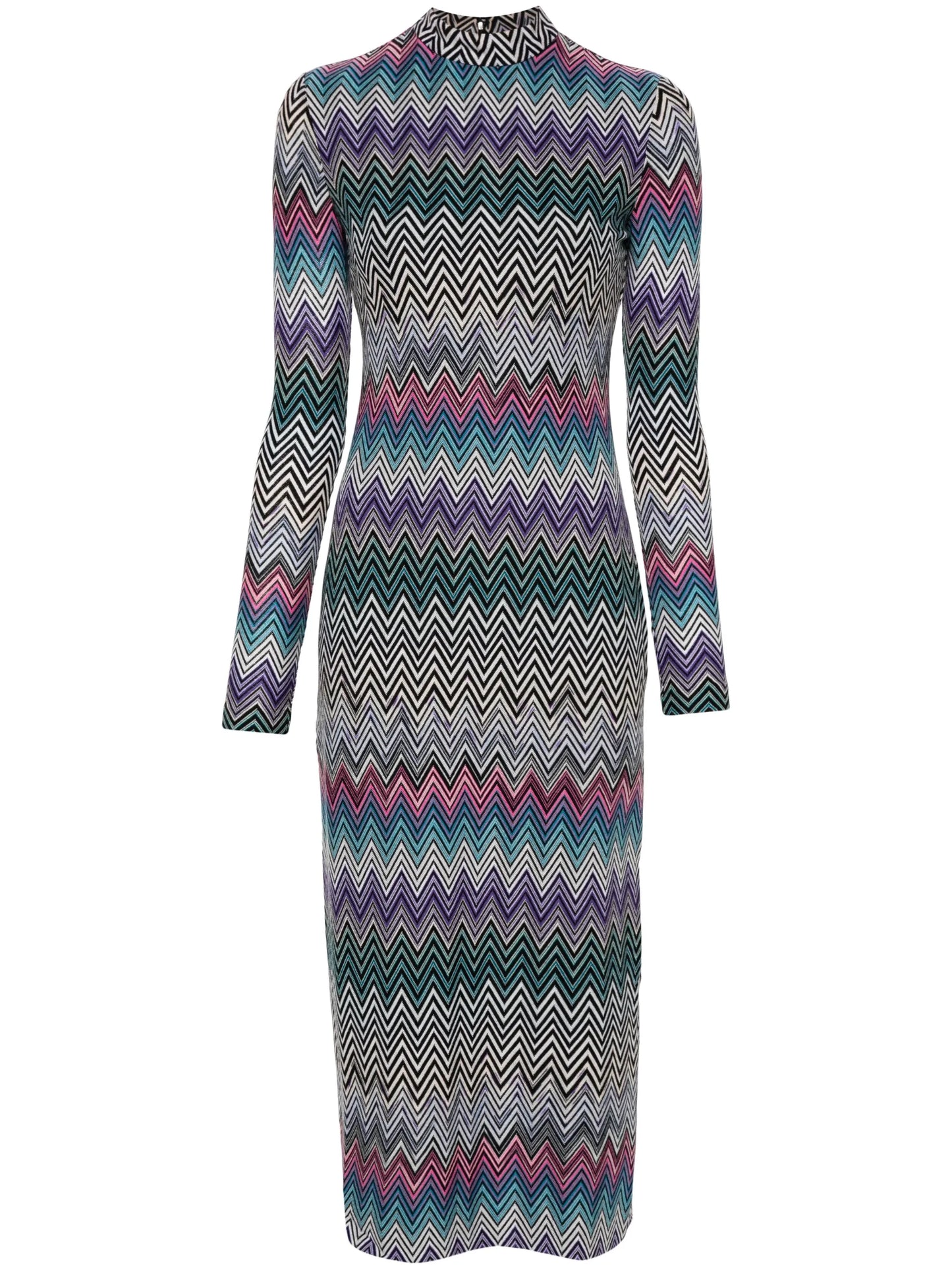 zigzag-woven midi dress