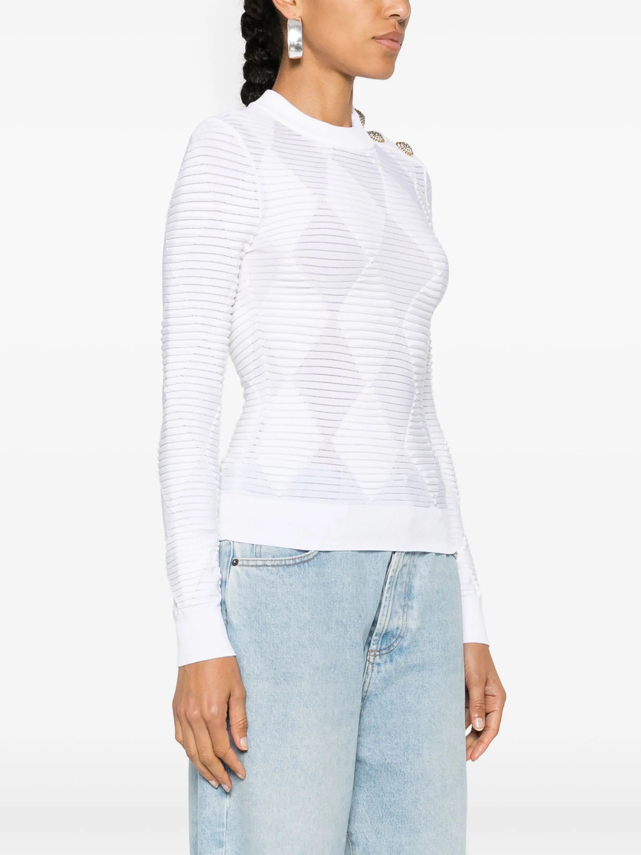 crew-neck 3D-knit jumper