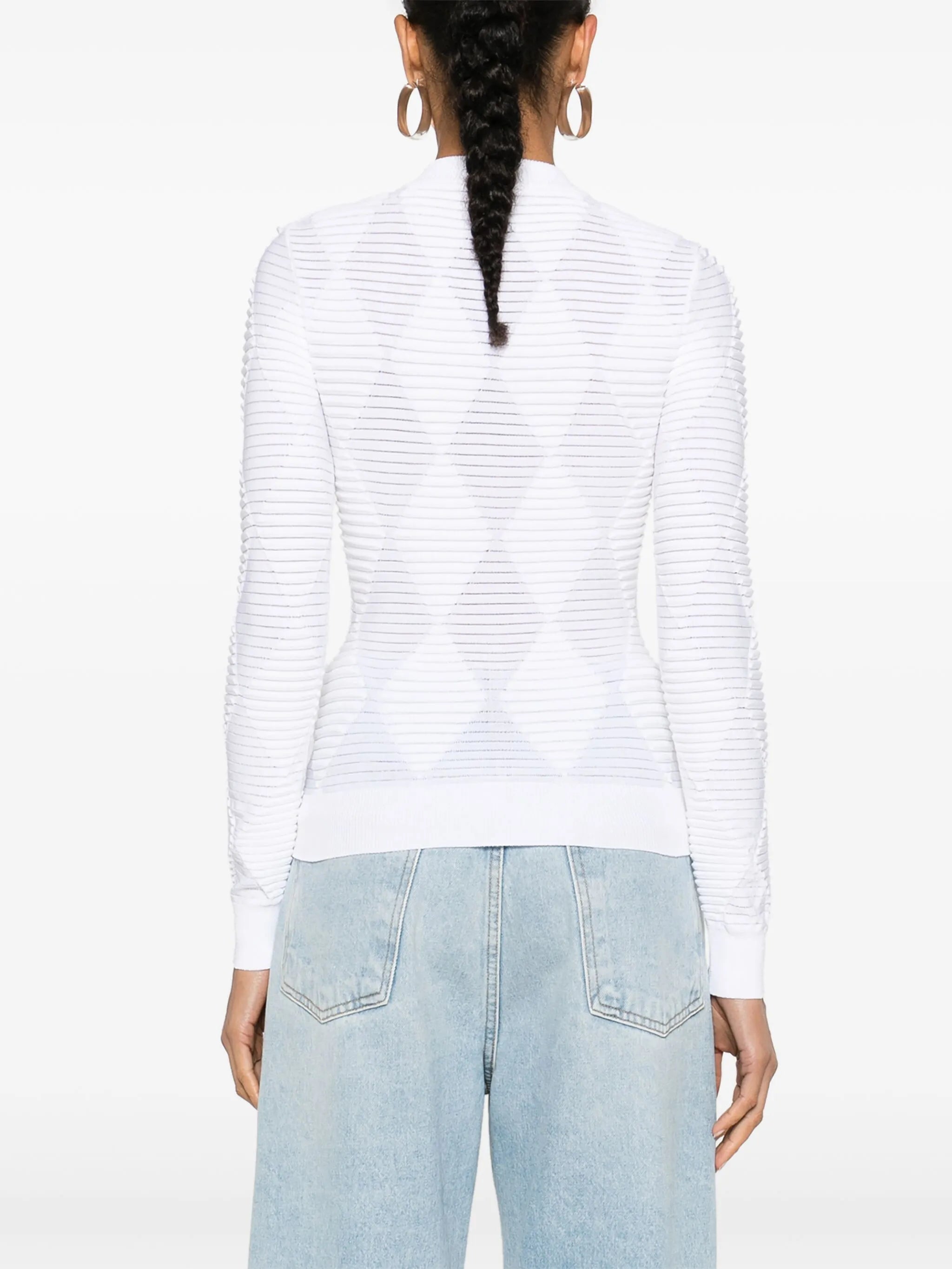 crew-neck 3D-knit jumper