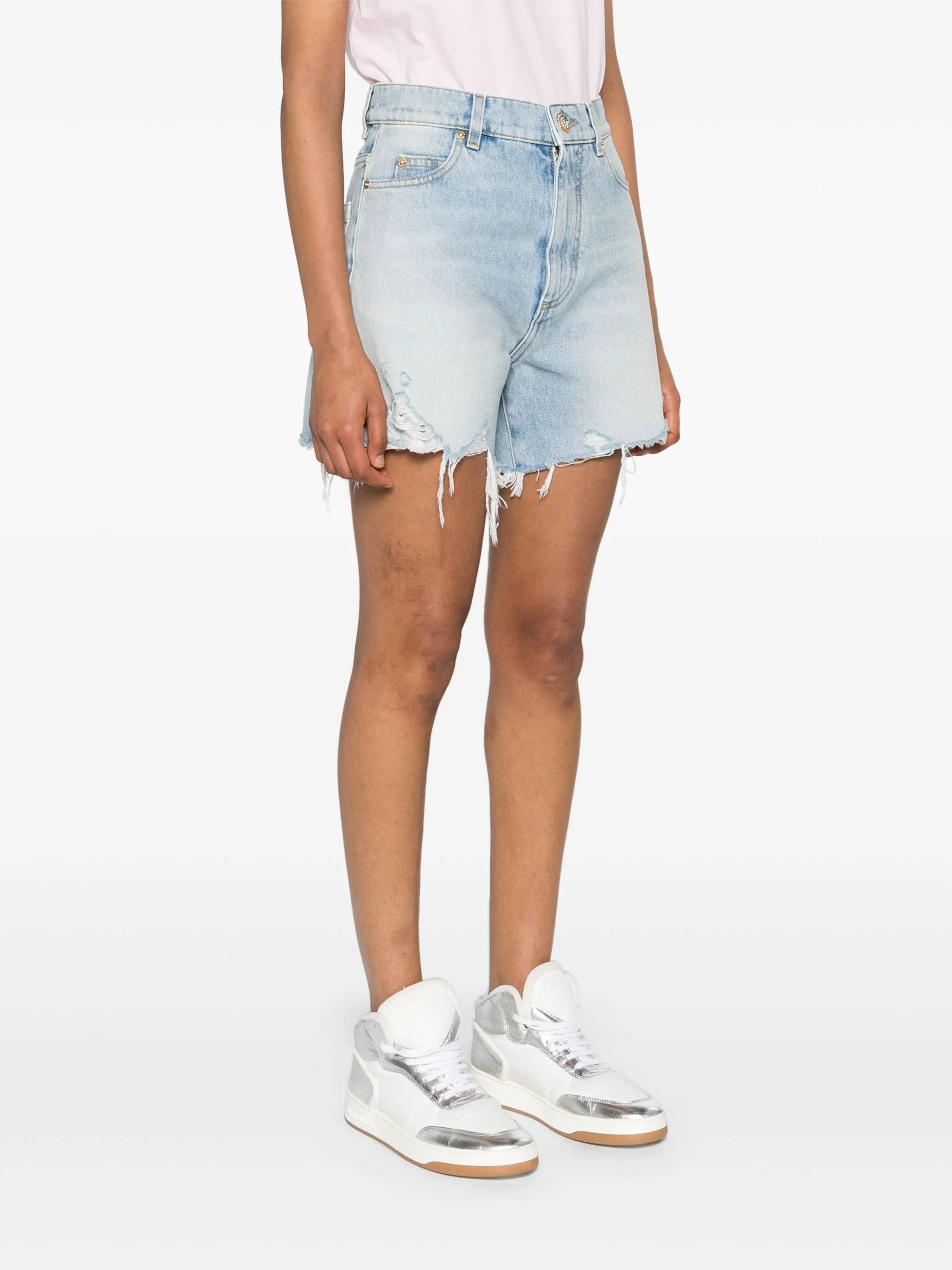 high-rise denim shorts