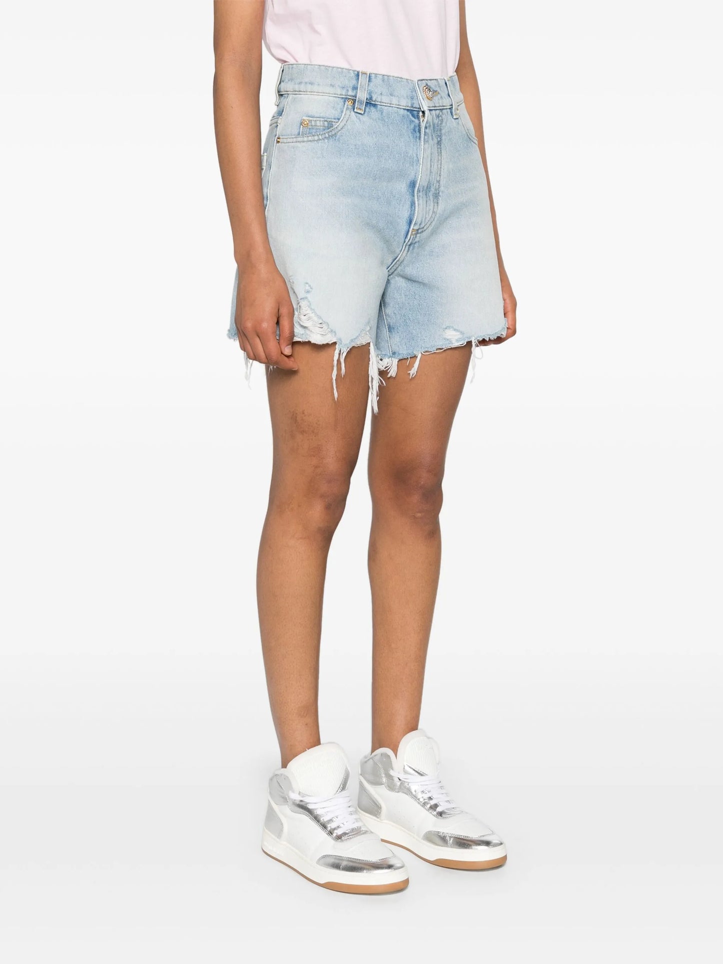 high-rise denim shorts
