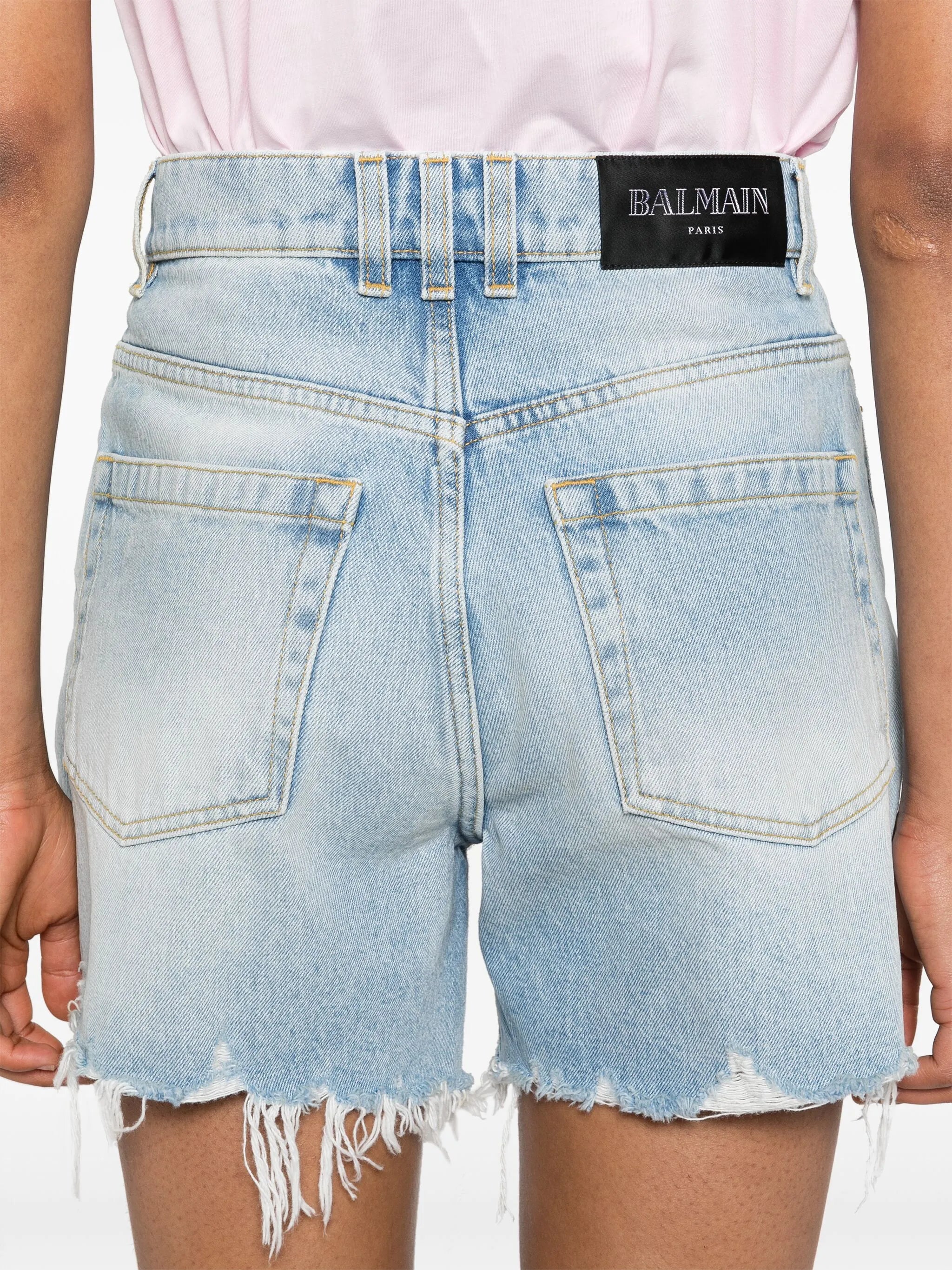 high-rise denim shorts