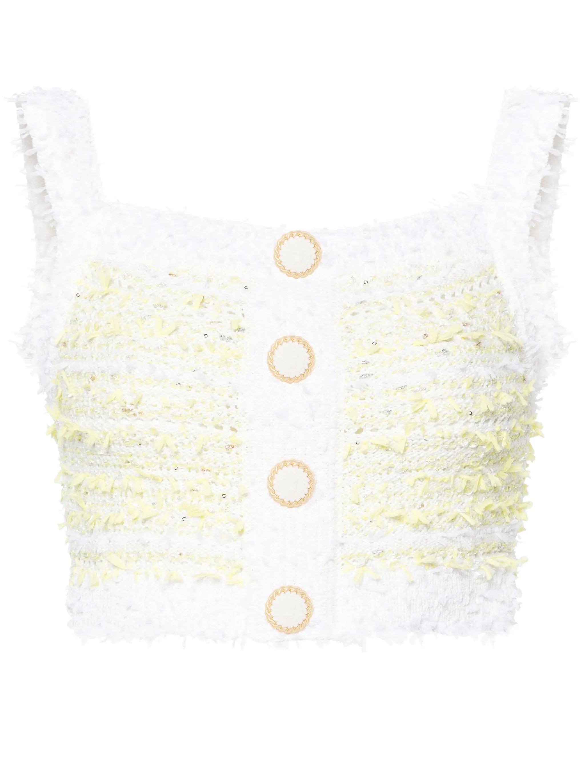 striped tweed crop top