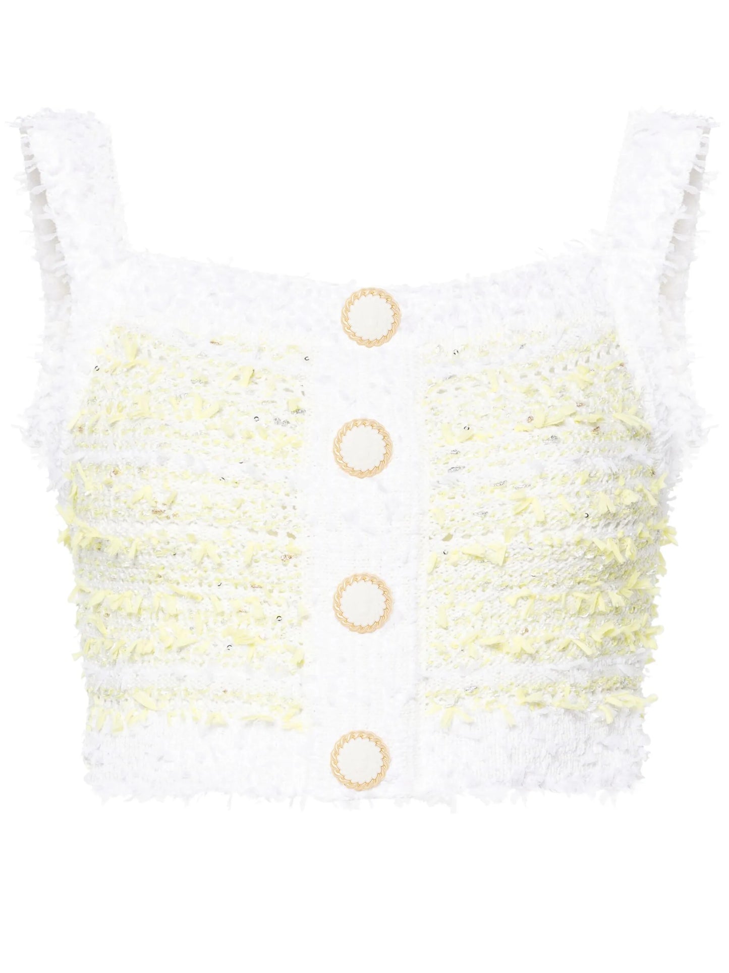 striped tweed crop top