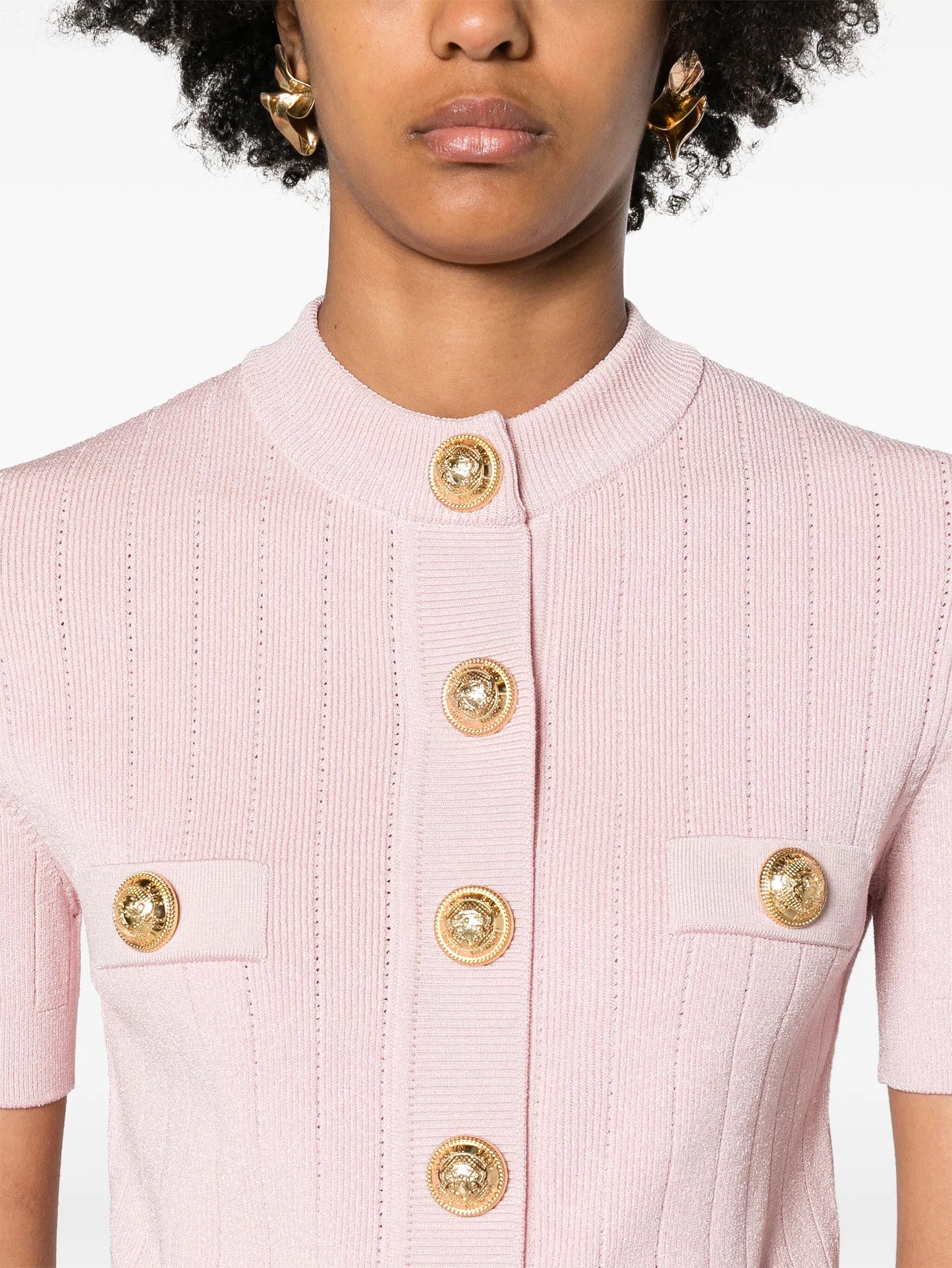 four-pocket cropped cardigan