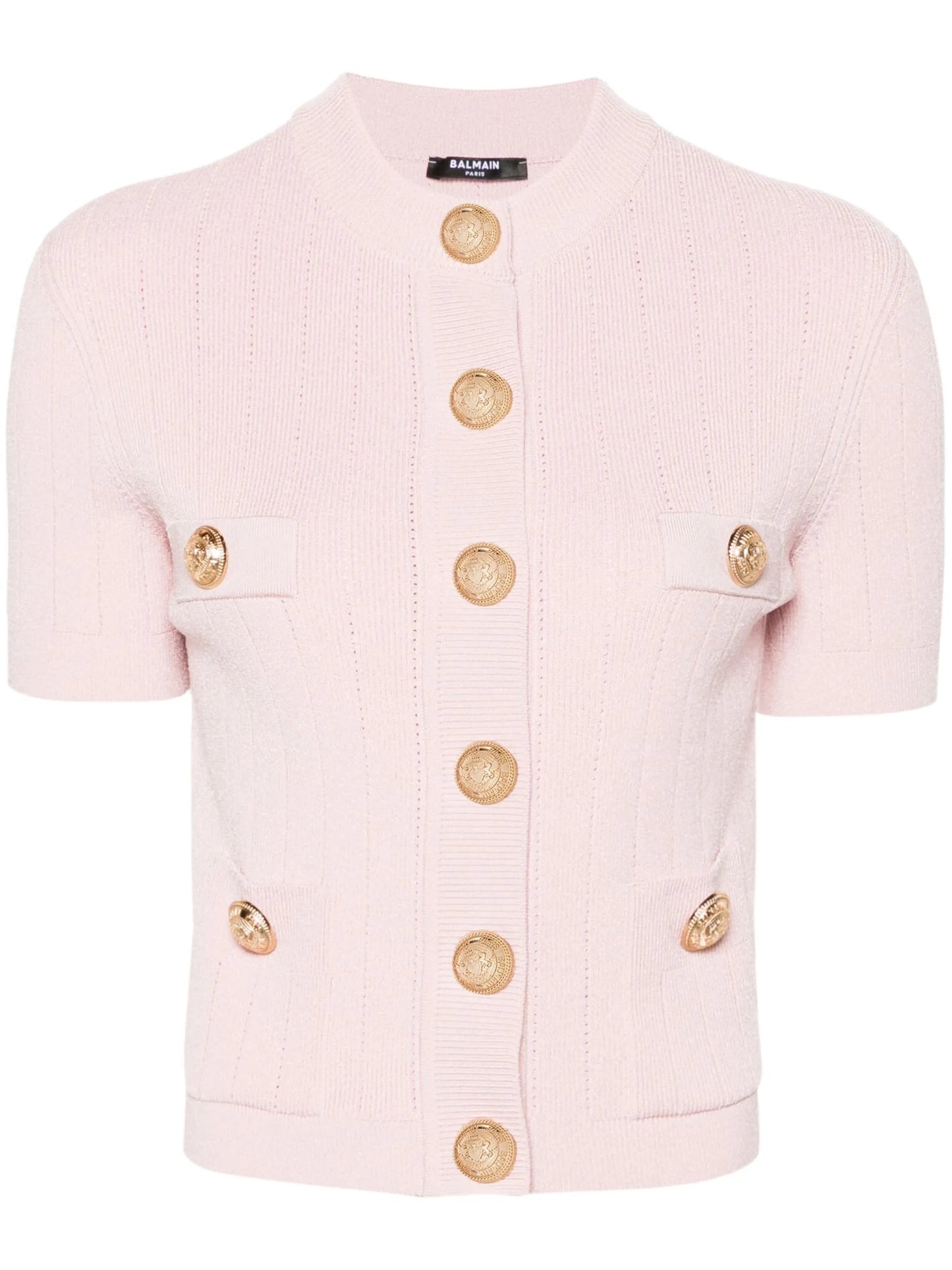 four-pocket cropped cardigan