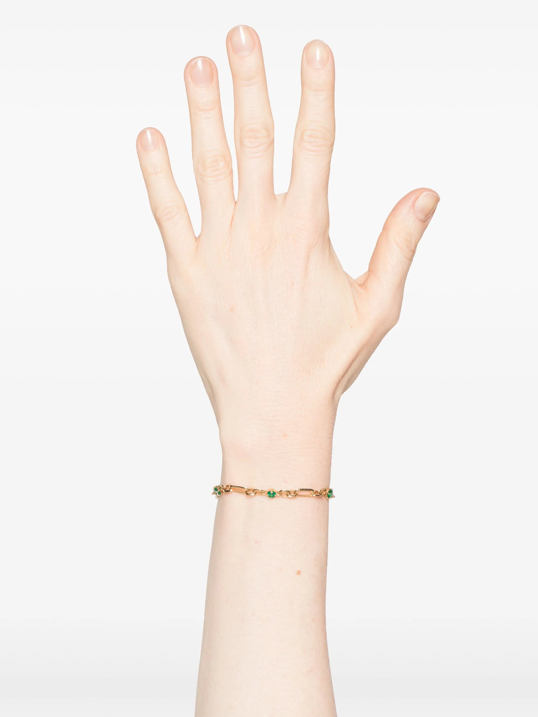 18CT yellow gold emerald bracelet