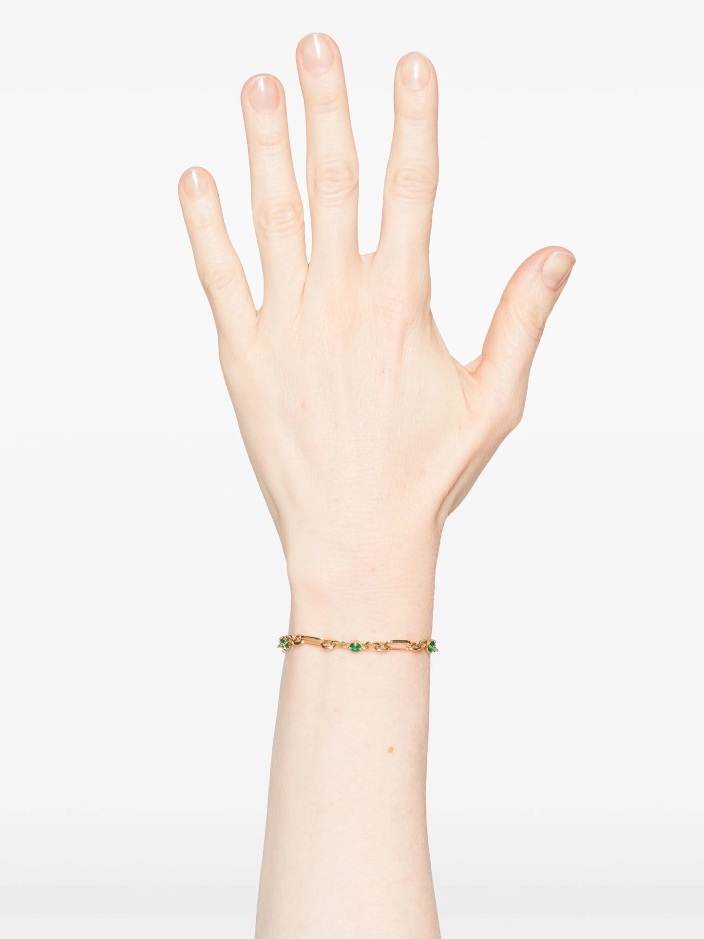 18CT yellow gold emerald bracelet