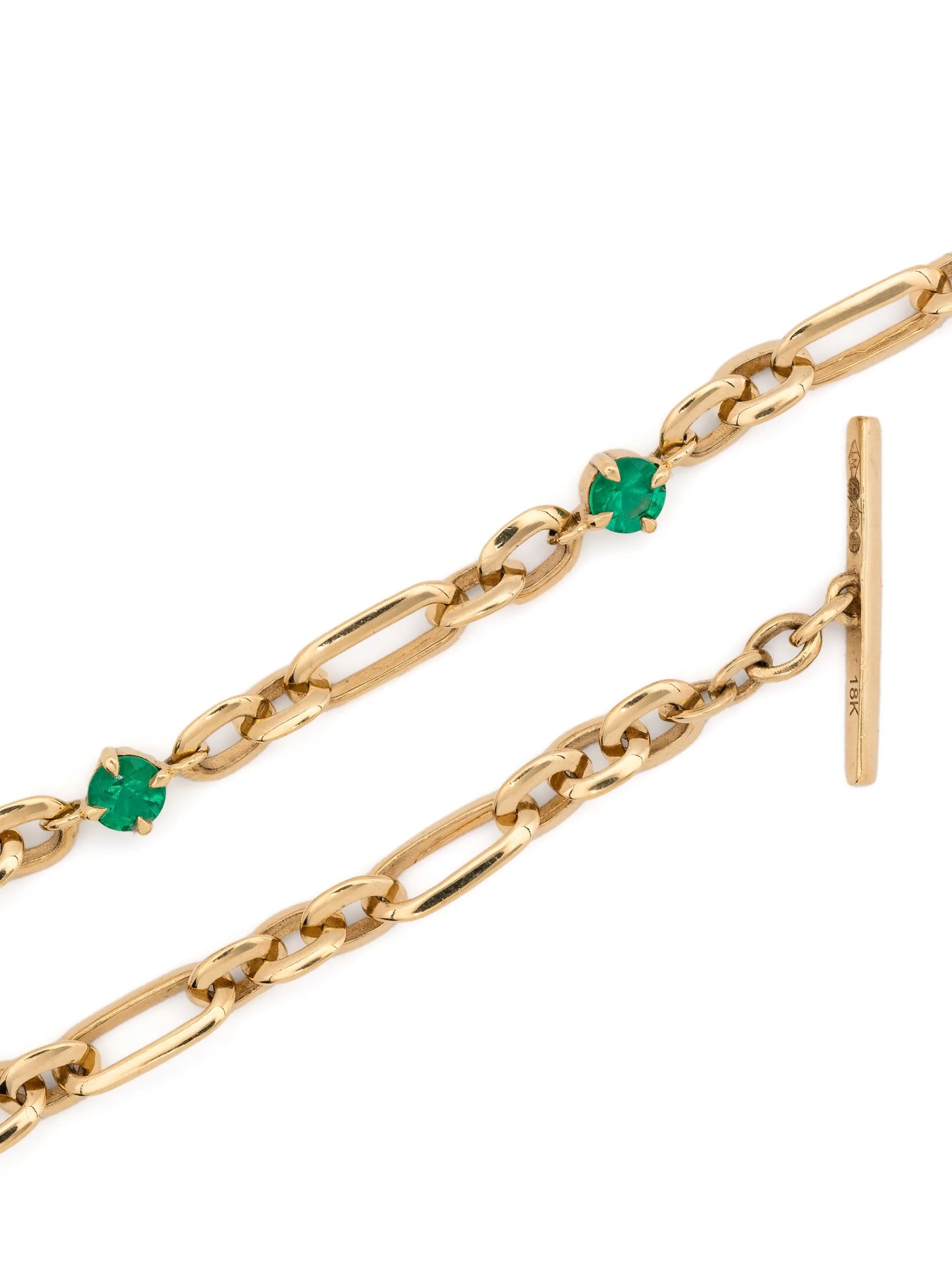 18CT yellow gold emerald bracelet