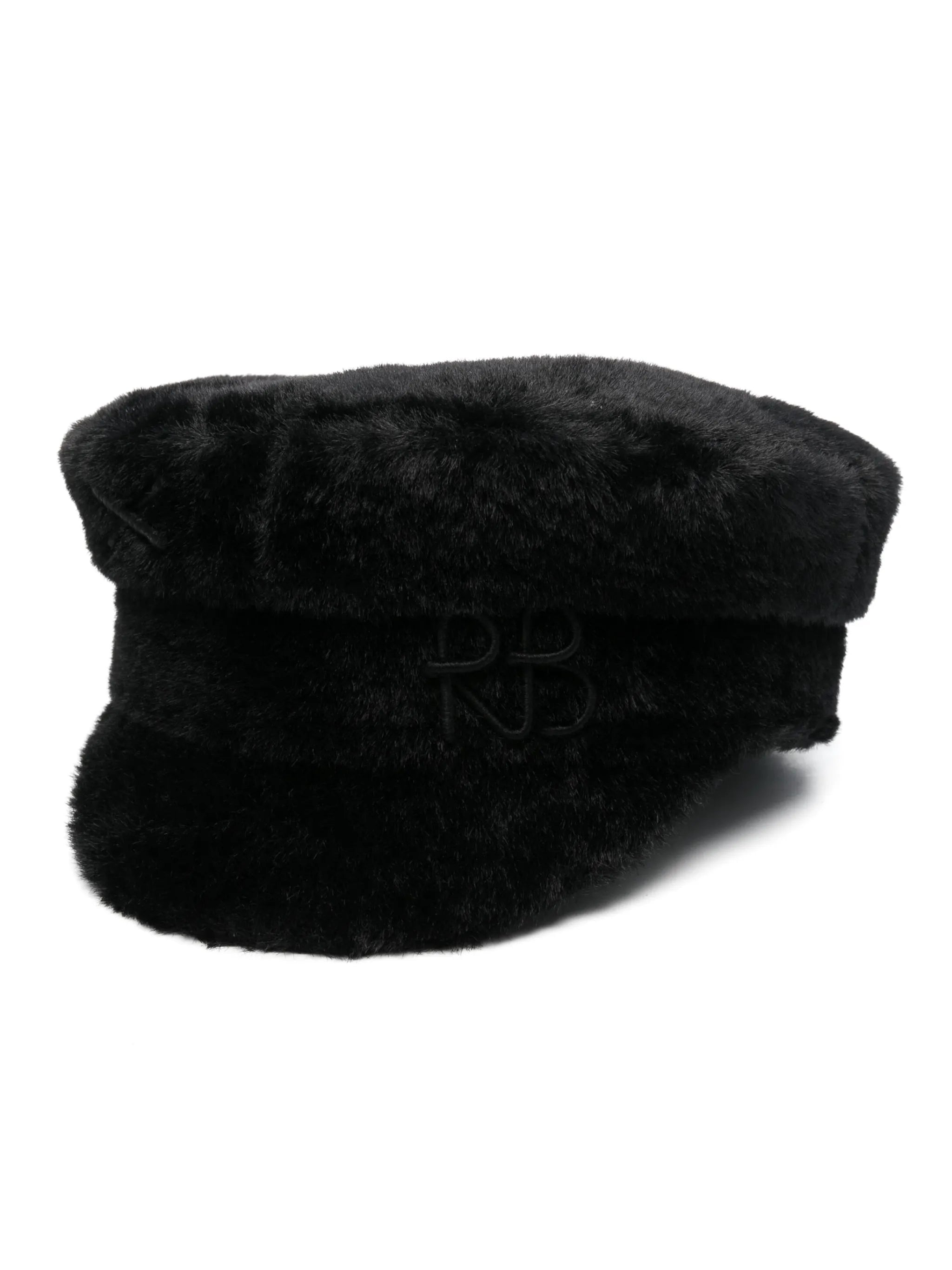 faux-fur baker boy hat