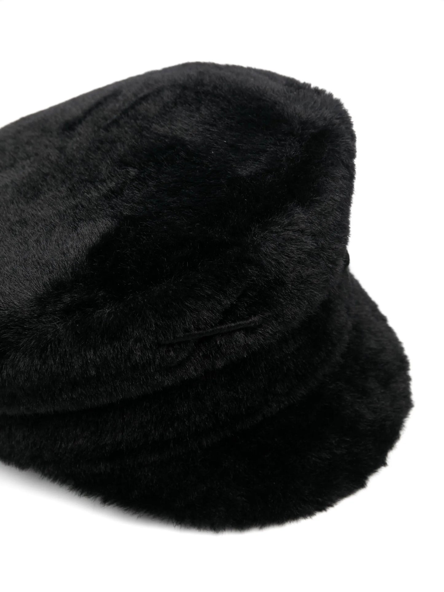 faux-fur baker boy hat