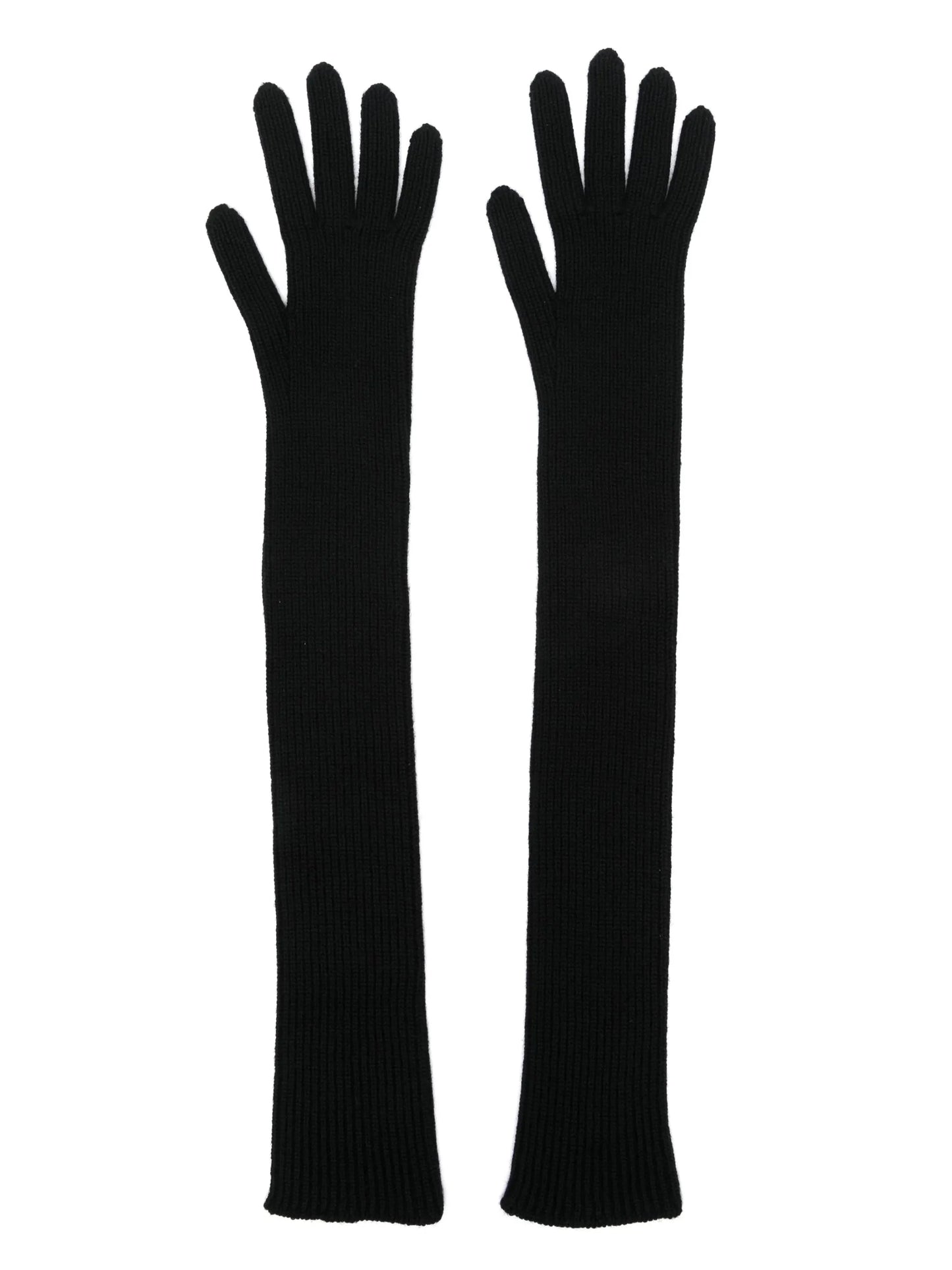 logo-patch ribbed gloves