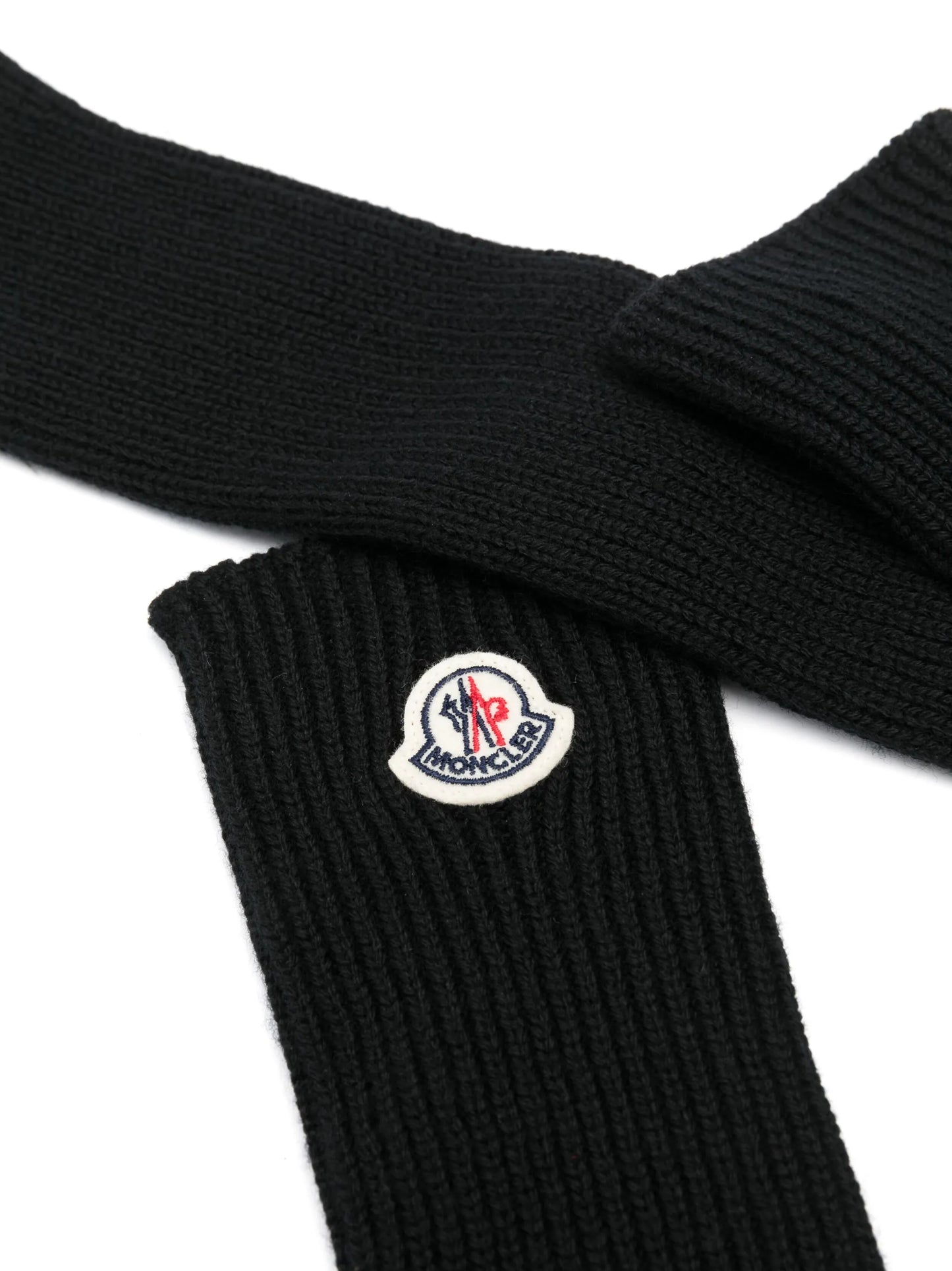 logo-patch ribbed gloves