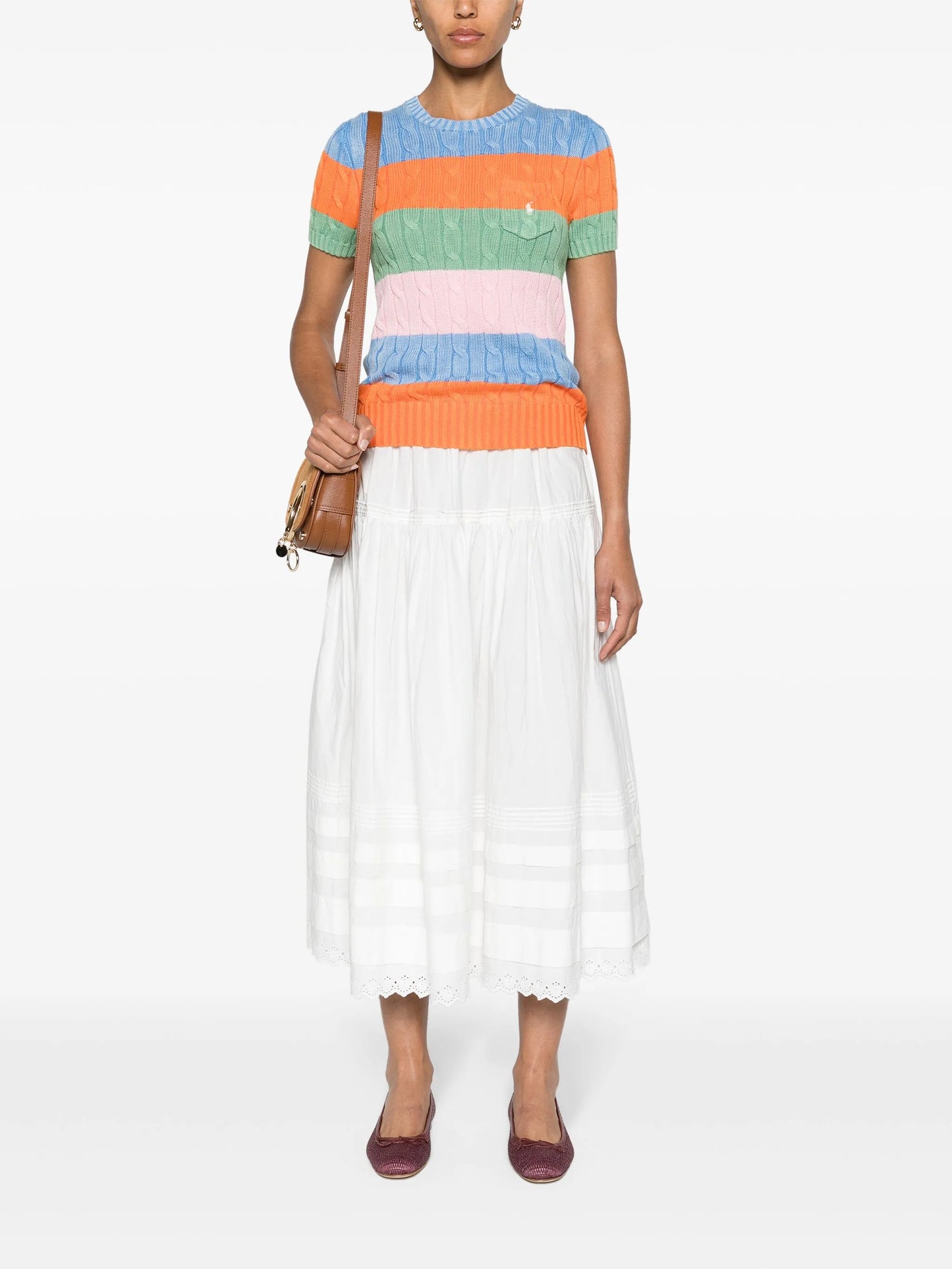 colour-block cotton top