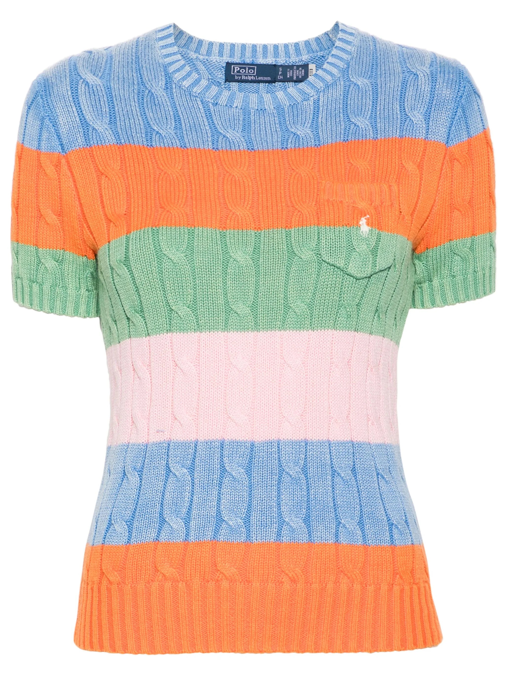 colour-block cotton top