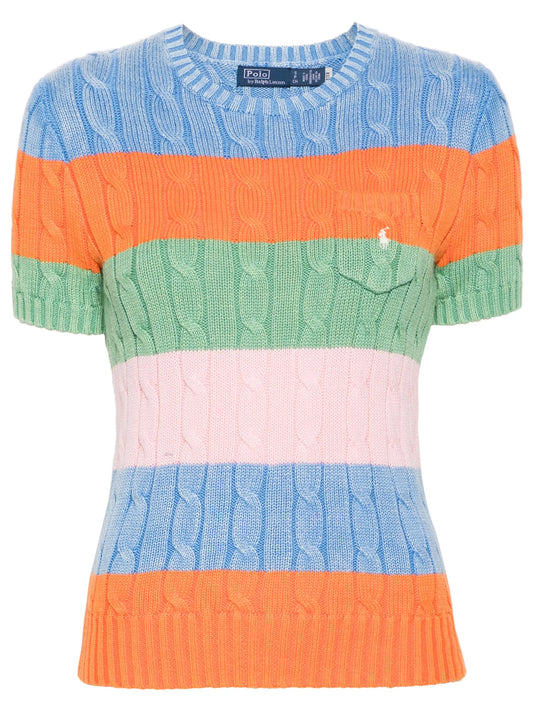 colour-block cotton top