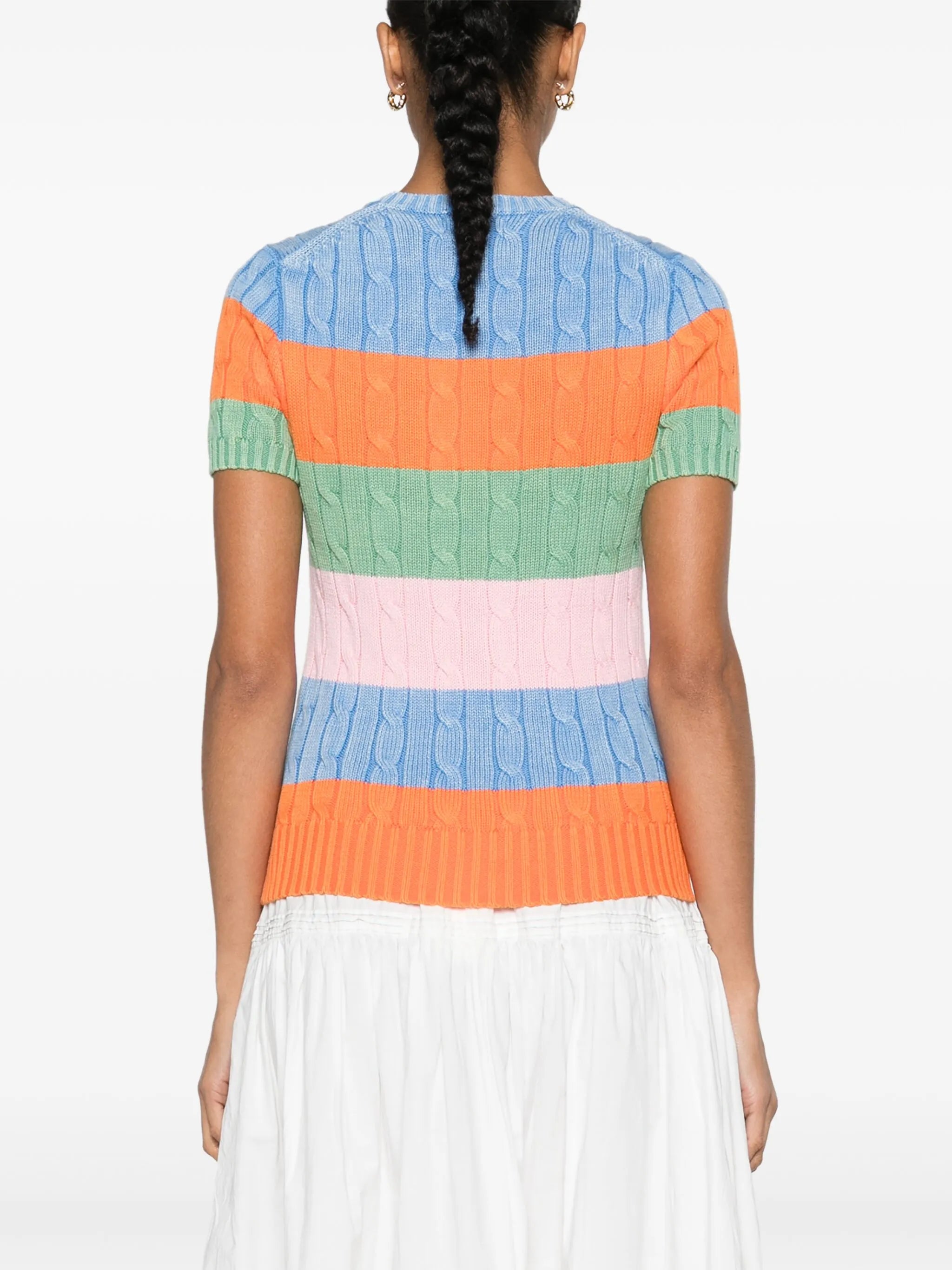 colour-block cotton top
