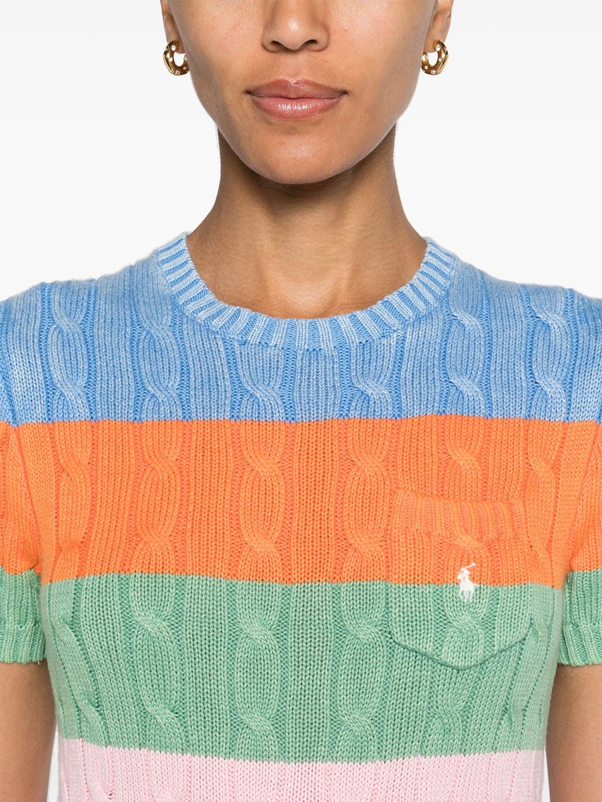 colour-block cotton top