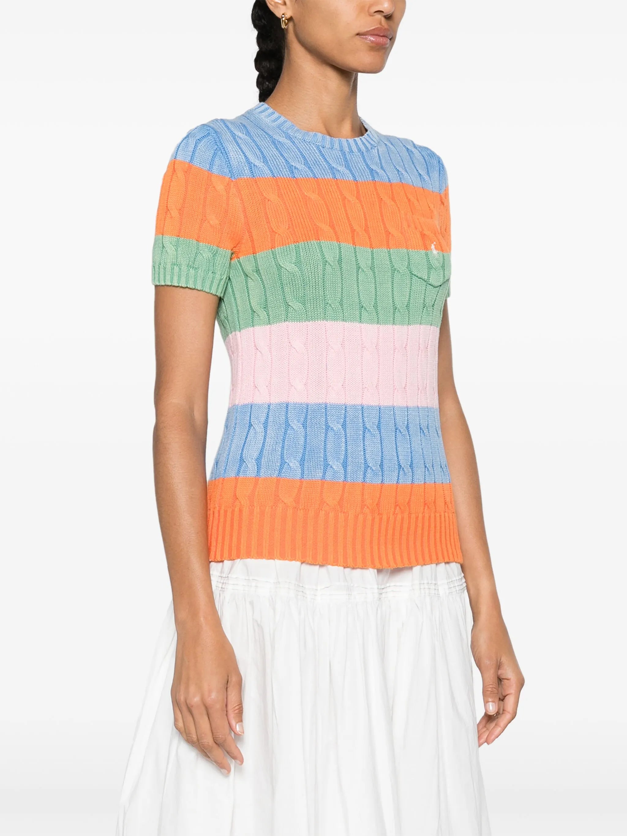 colour-block cotton top